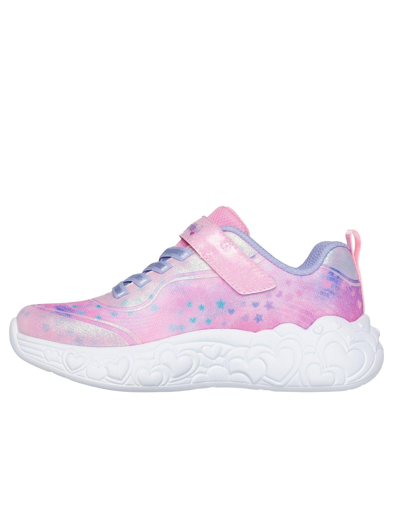Image 5 of 5 of Skechers Lighted Satin Gore &amp; Strap W/ Sparkle Mesh &amp; Glitter Overlays - Pink