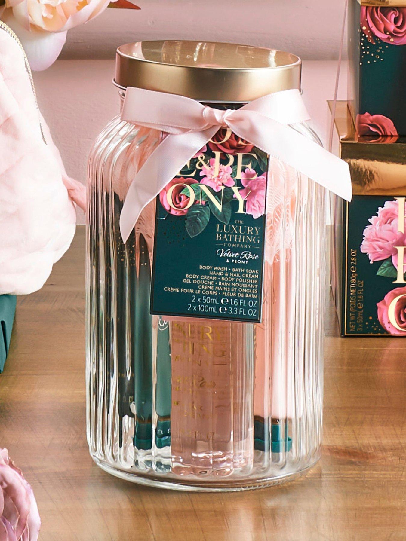 the-luxury-bathing-companynbspvelvet-rose-amp-peony-pure-indulgence-glass-jar-gift-setstillFront