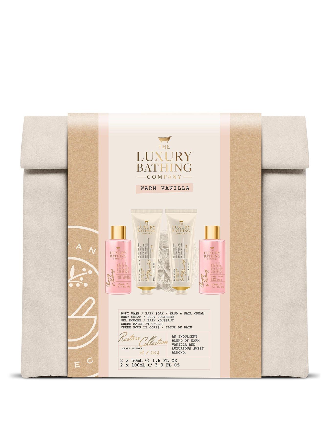 the-luxury-bathing-companynbspwarm-vanilla-restore-collection-bag-gift-set