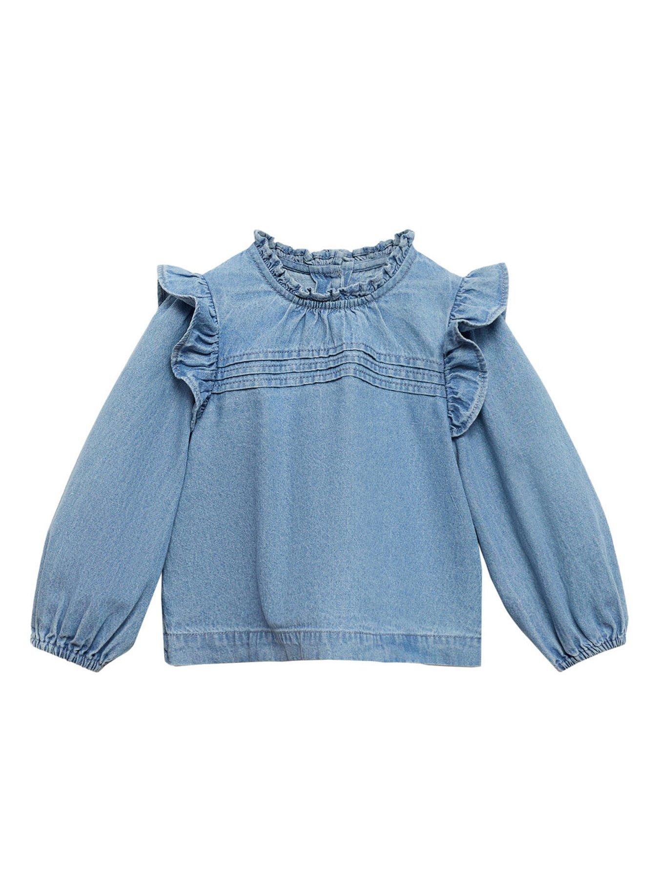 mango-younger-girls-frill-denim-blouse-blueoutfit