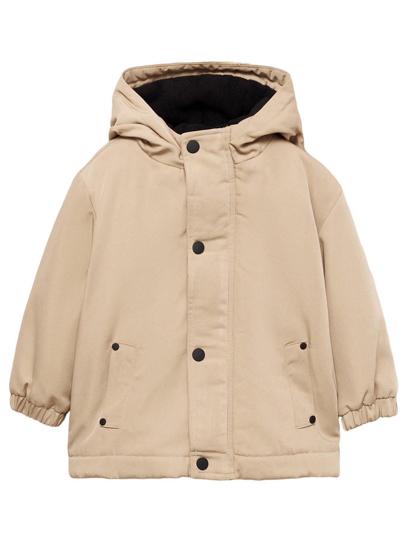 Image 1 of 4 of Mango Younger Boys Hooded Coat - Beige