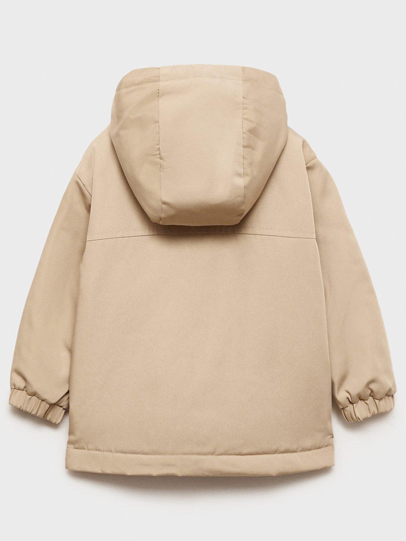 Image 2 of 4 of Mango Younger Boys Hooded Coat - Beige