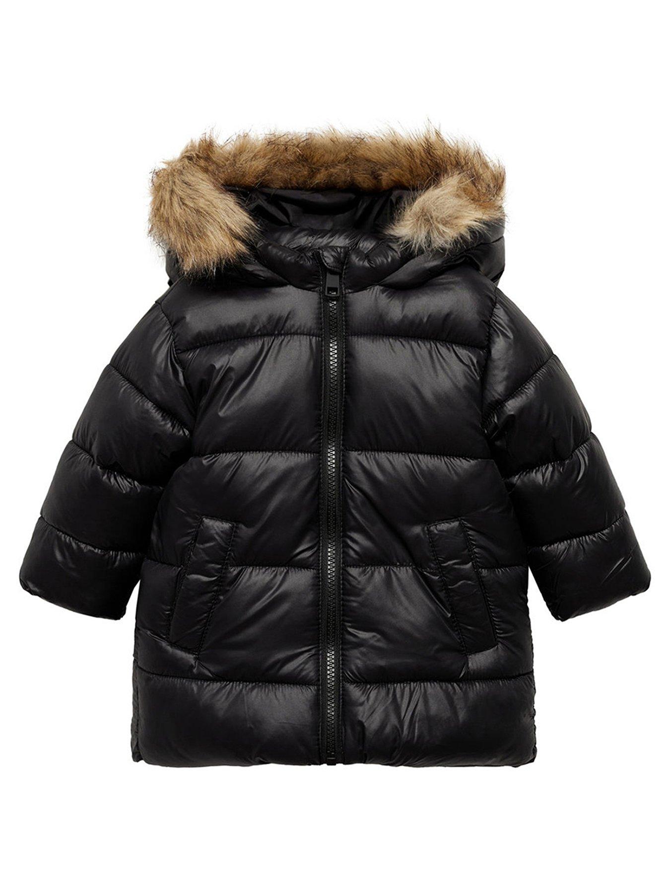 Mango Younger Girls Padded Coat Black Very Ireland