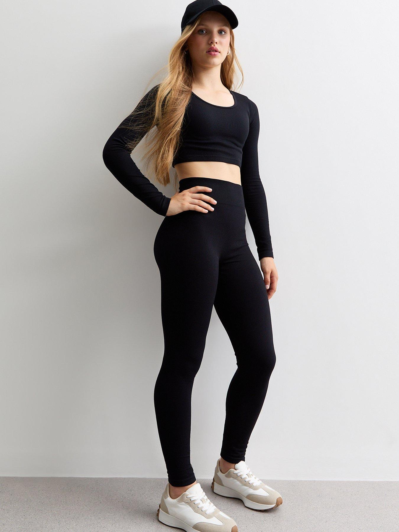 New Look 915 Girls Black Ribbed Leggings Very Ireland