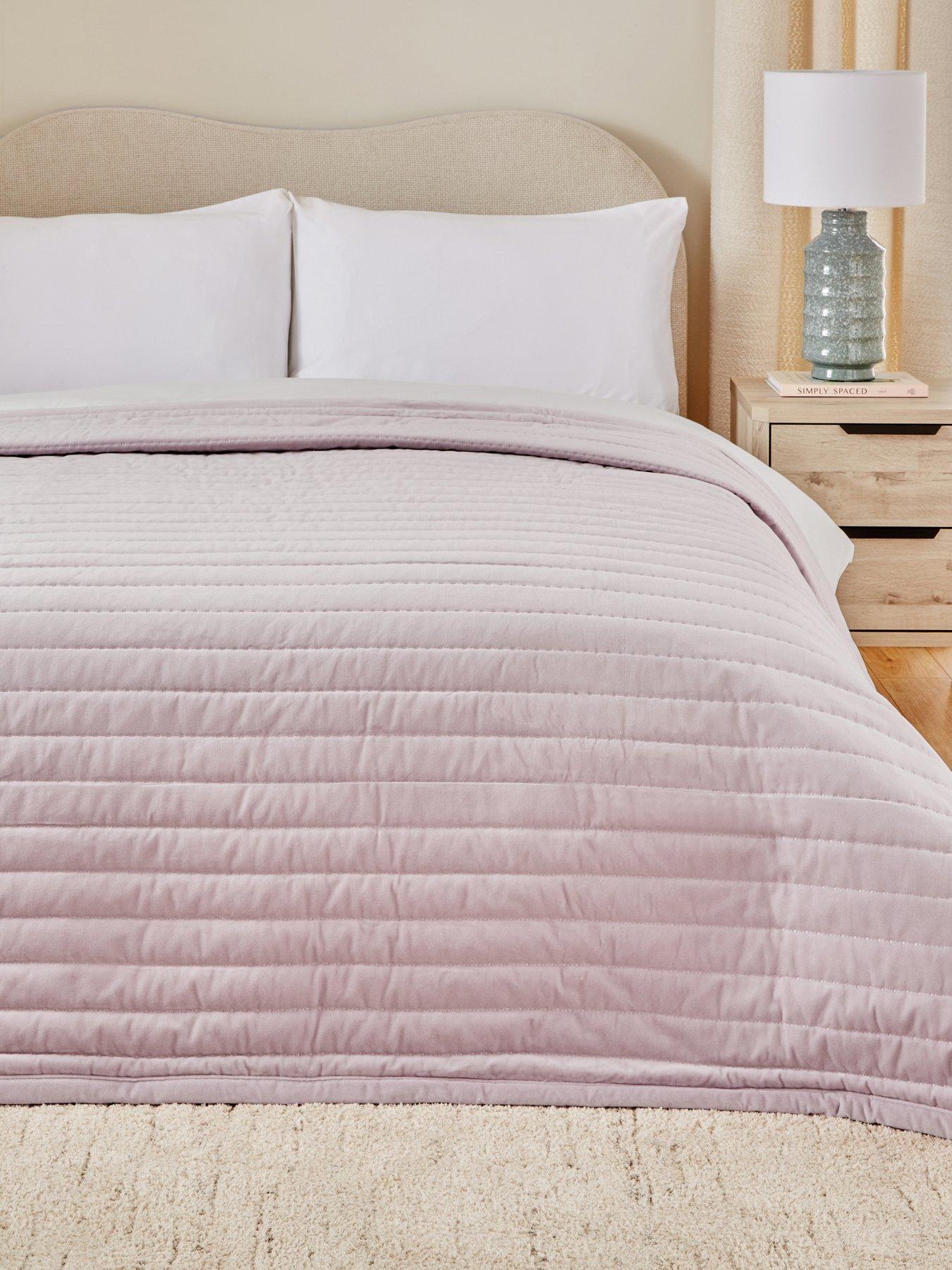 Image 1 of 3 of The Very Collection Cotton Velvet Stitch Embroidered Bedspread Throw