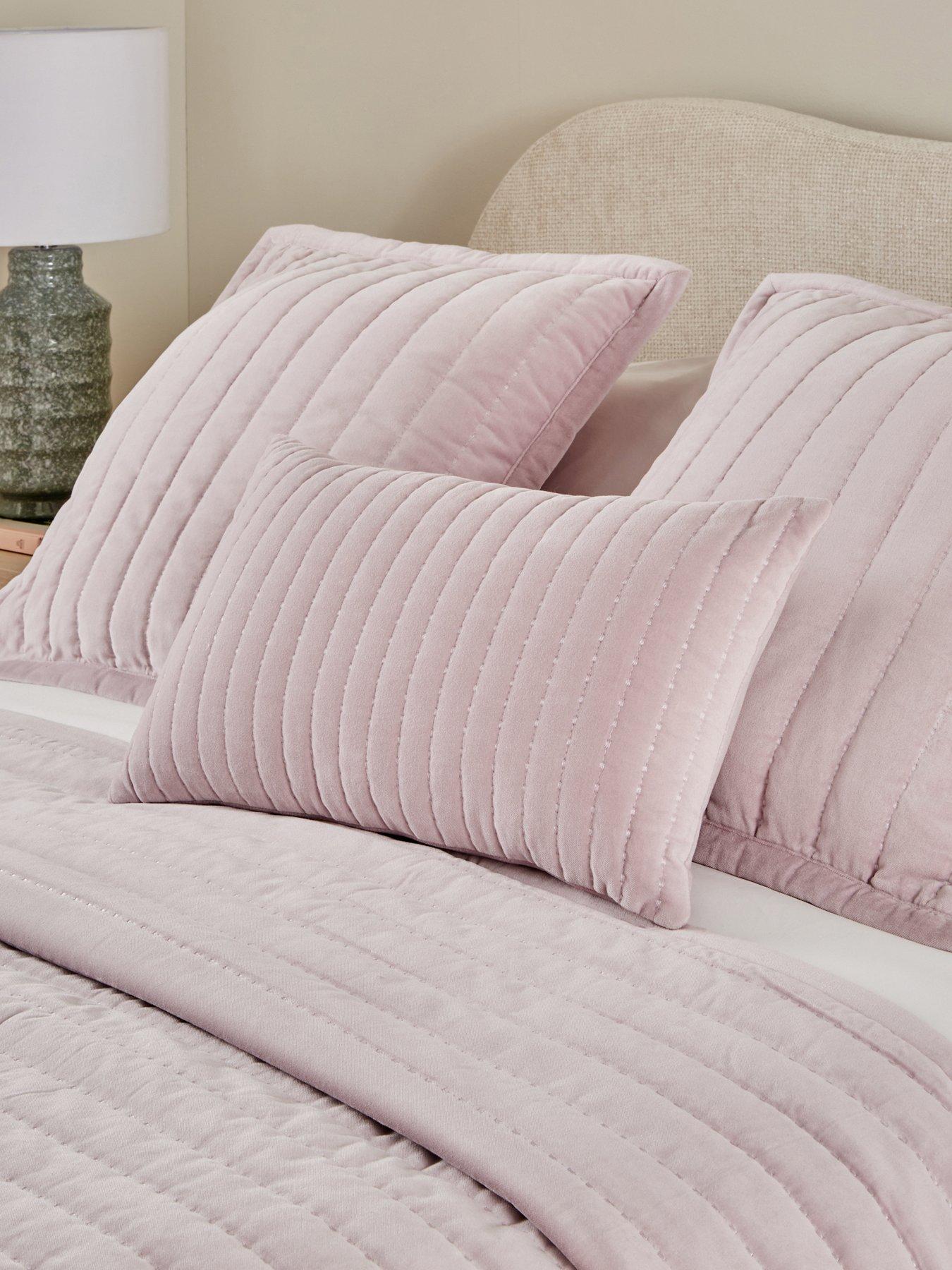 undefined Cotton Velvet Stitch Embroidered Bolster Pillow