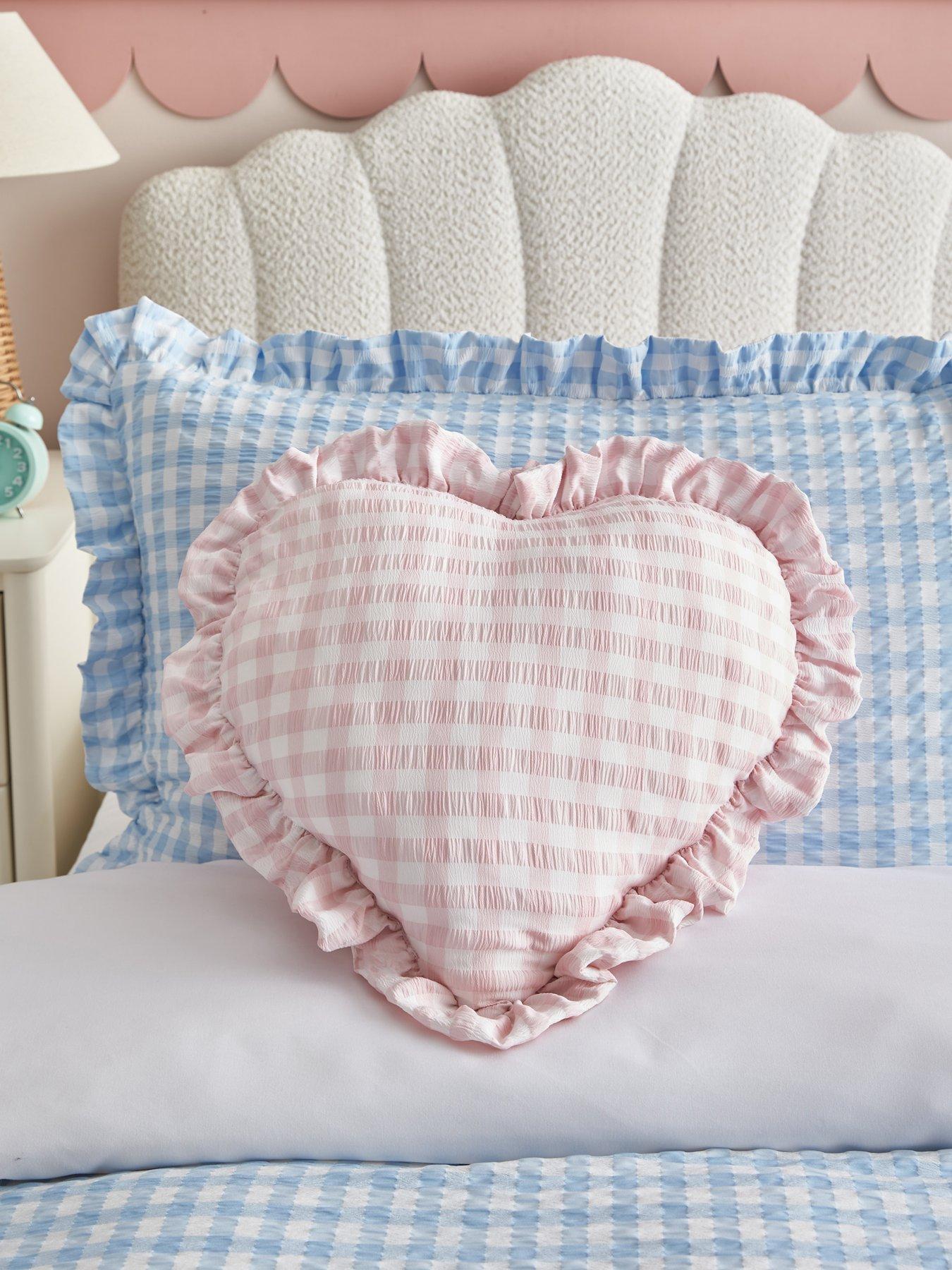 undefined Gingham Heart Shaped Cushion