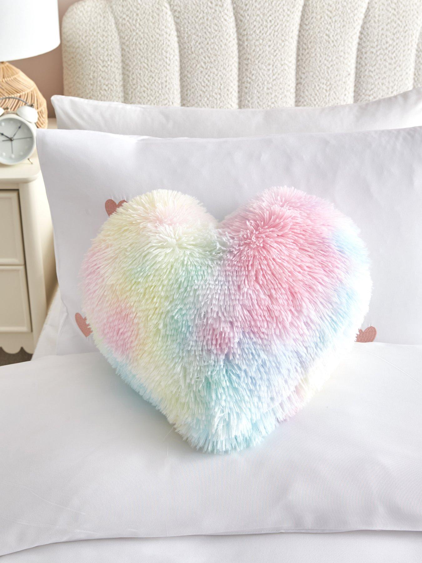 undefined Ombre Fluffy Heart Shaped Cushion