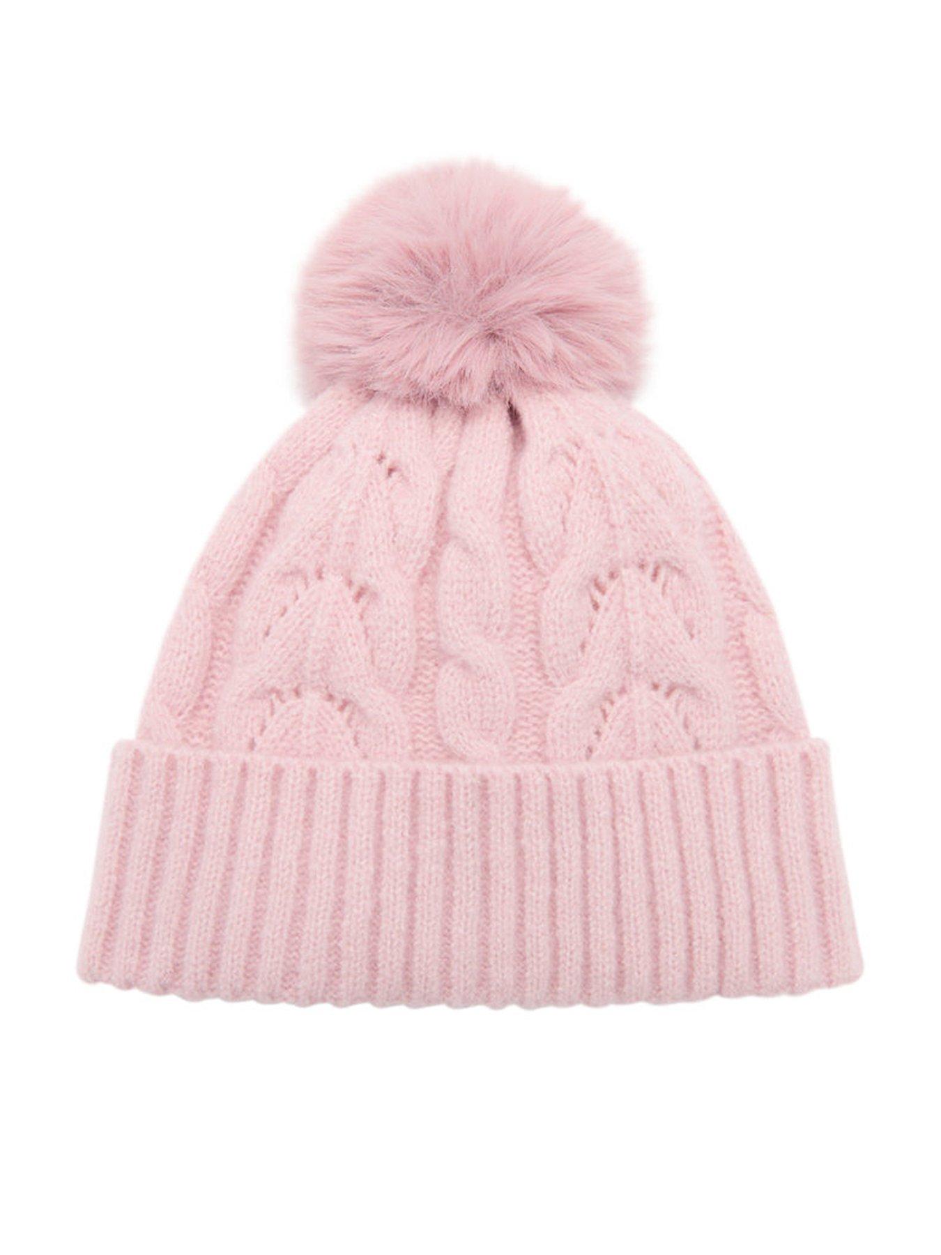 mango-girls-cable-knitted-hat-pink