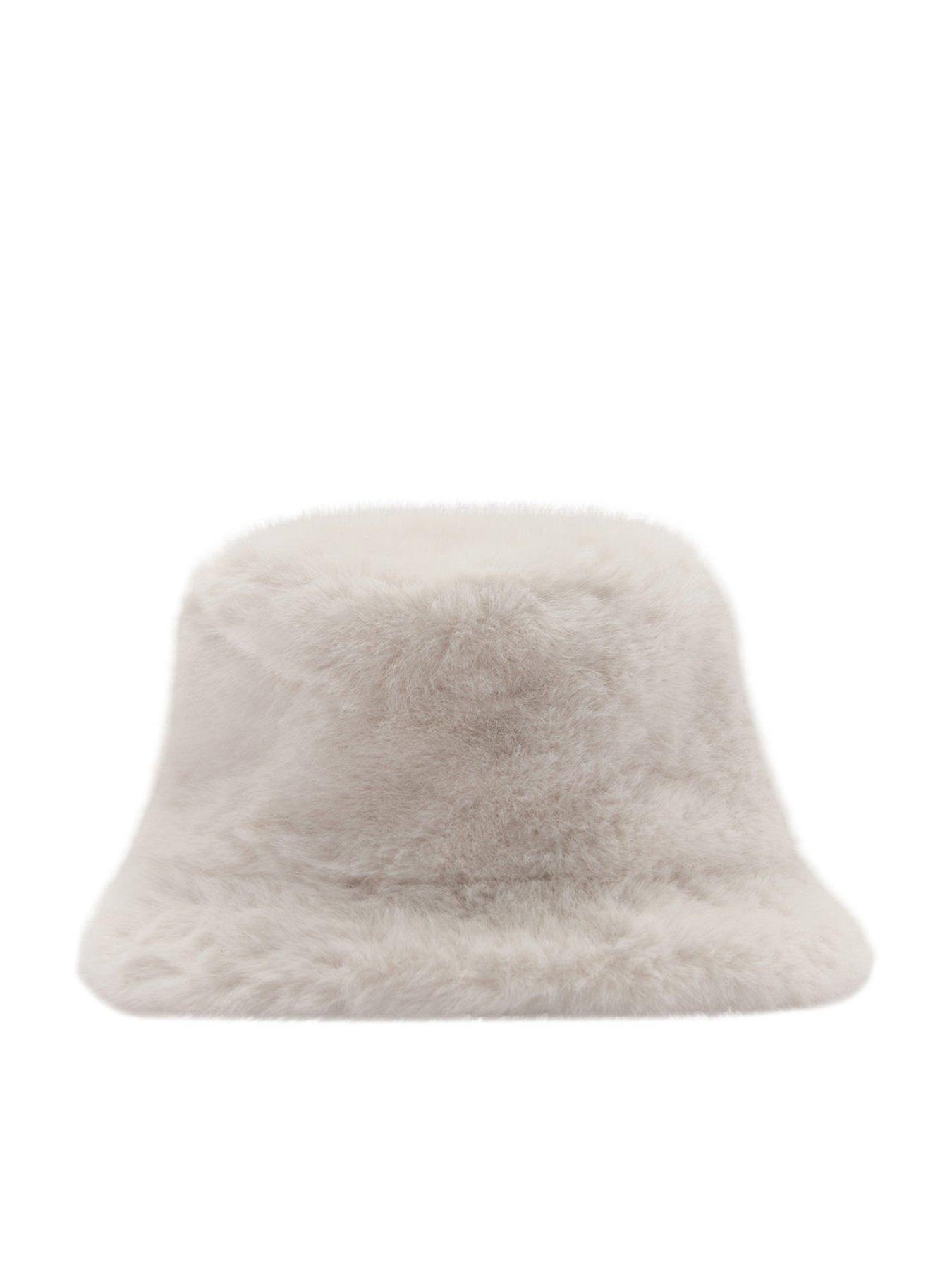 mango-girls-faux-fur-bucket-hat-grey