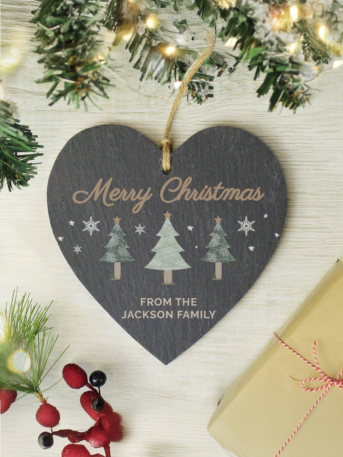 the-personalised-memento-company-personalised-christmas-tree-slate-heart-ornamentstillFront