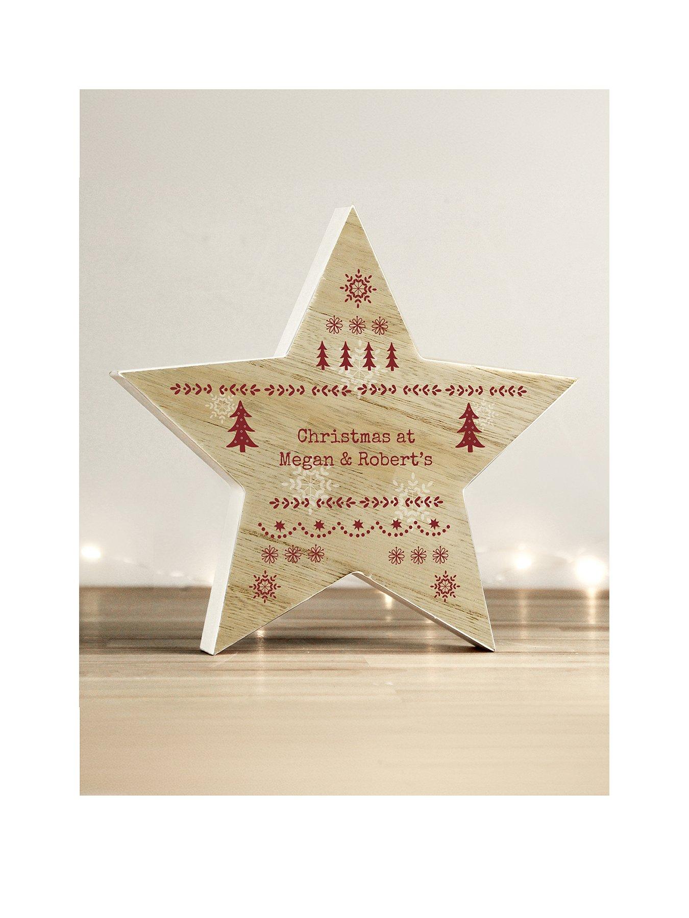 the-personalised-memento-company-personalised-christmas-fair-isle-wooden-star-ornament