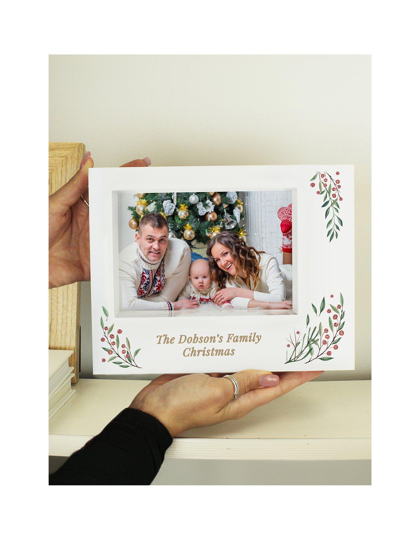 The Personalised Memento Company Personalised Christmas Foliage 5x7 Box Photo Frame