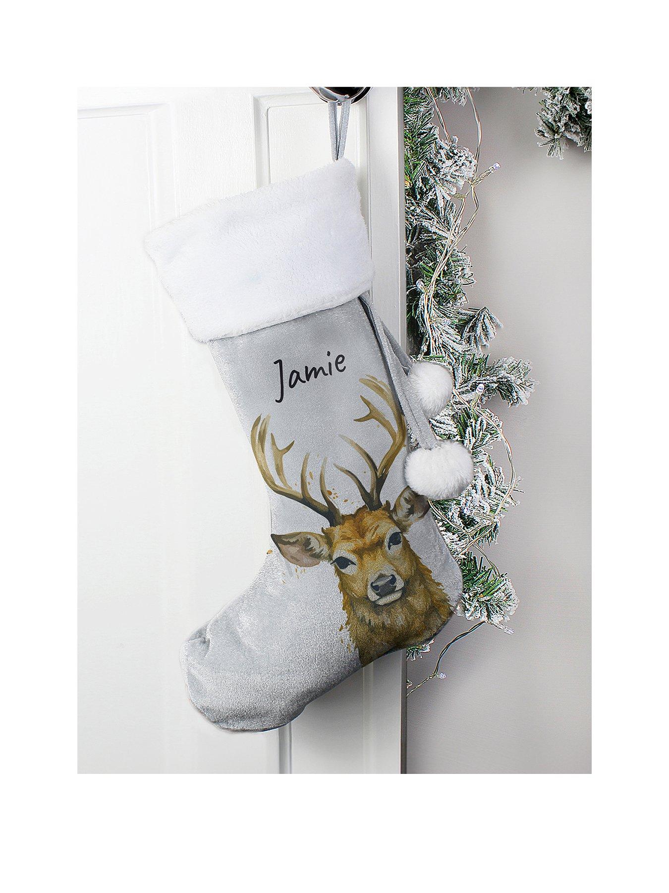 the-personalised-memento-company-personalised-reindeer-silver-grey-stocking