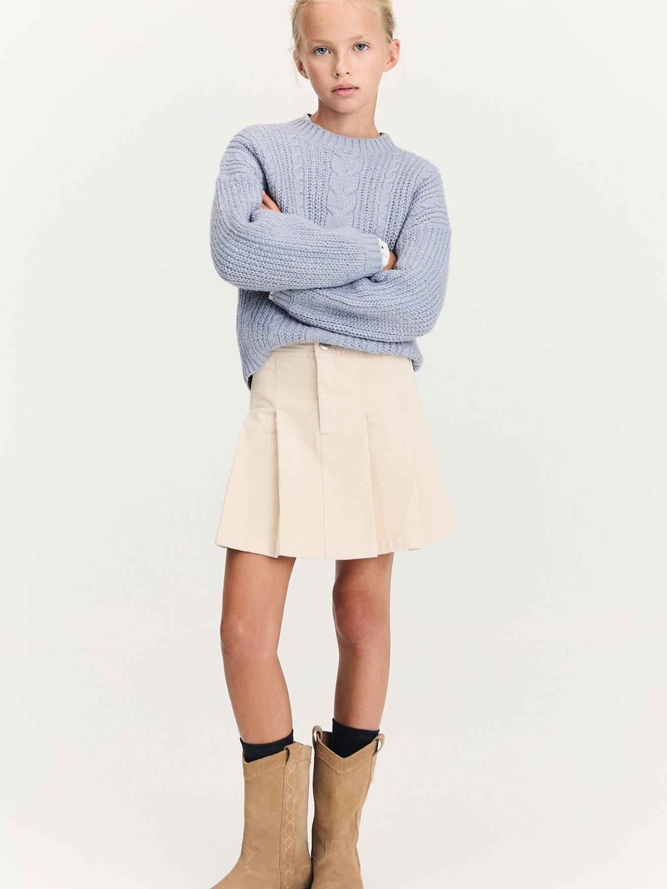 mango-girls-cable-knitted-jumper-bluefront