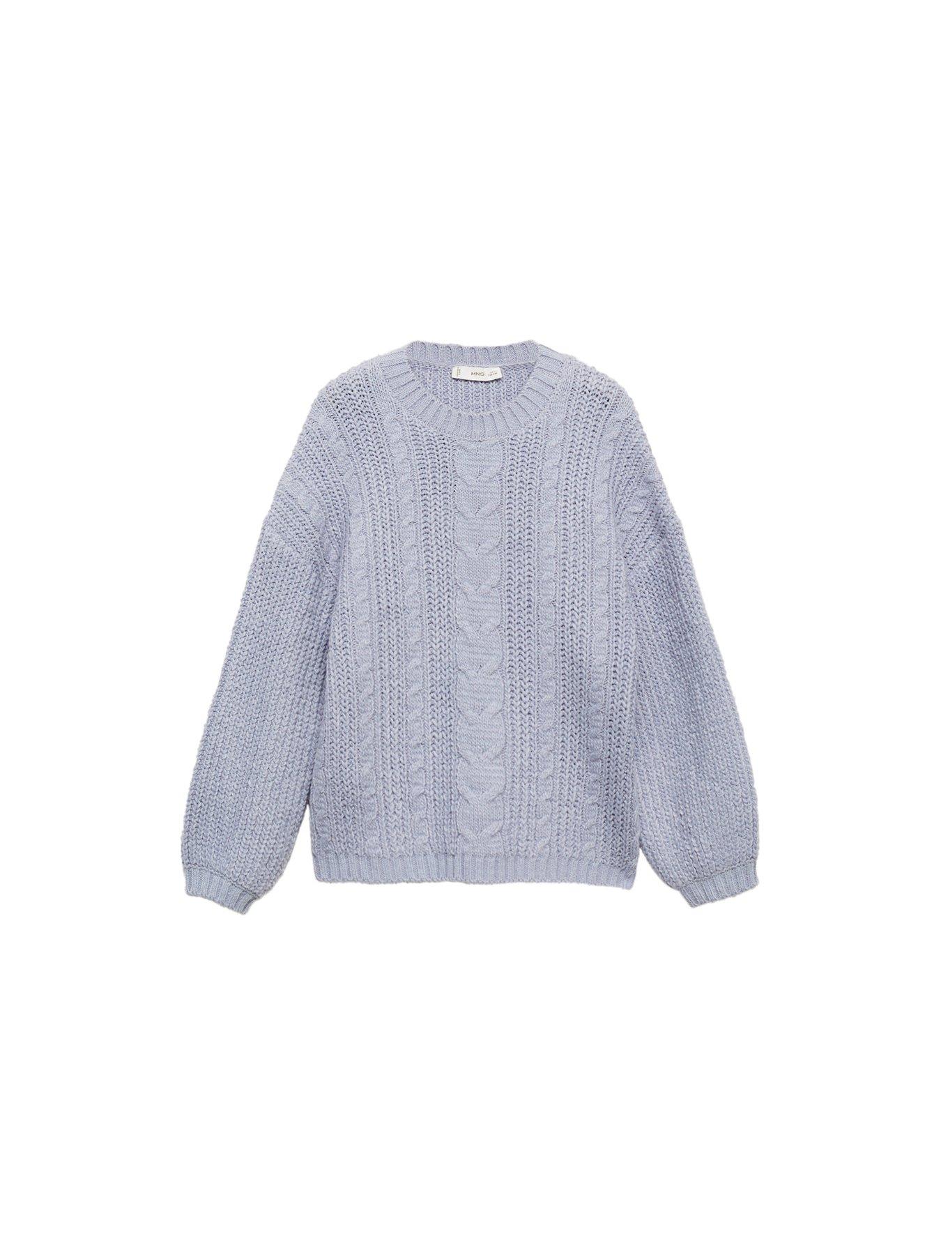 mango-girls-cable-knitted-jumper-bluestillFront