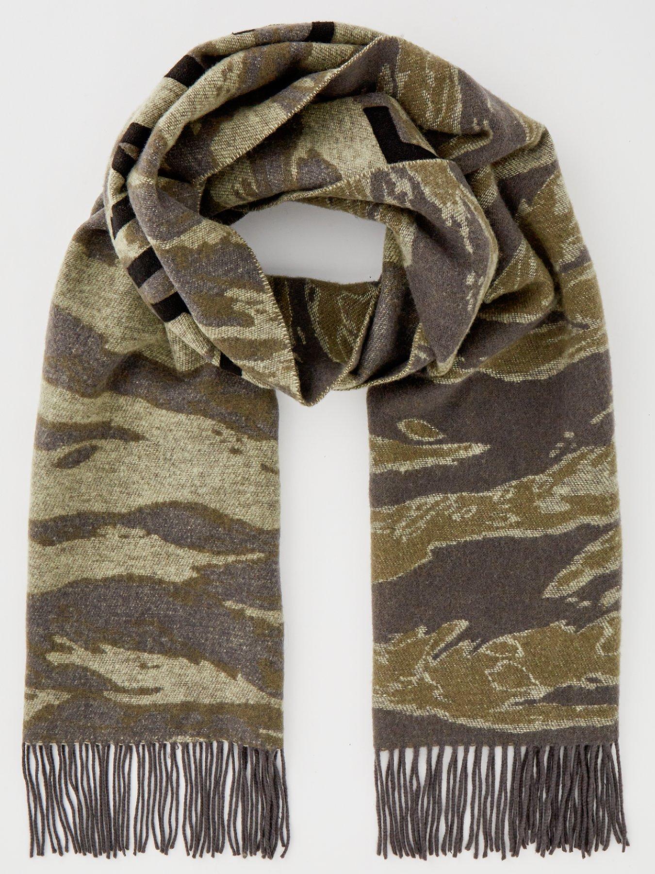 allsaints-nova-camo-needle-punch-scarf-khaki