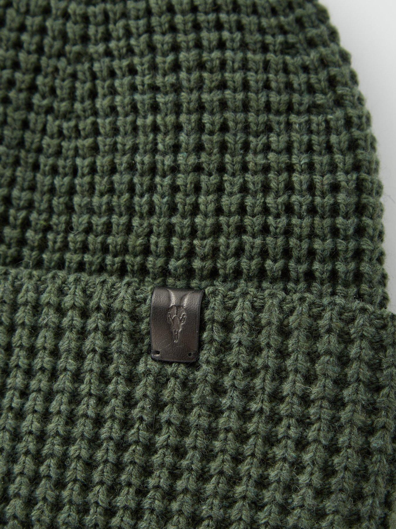 allsaints-double-layer-waffle-stitch-beanie-hat-greenback