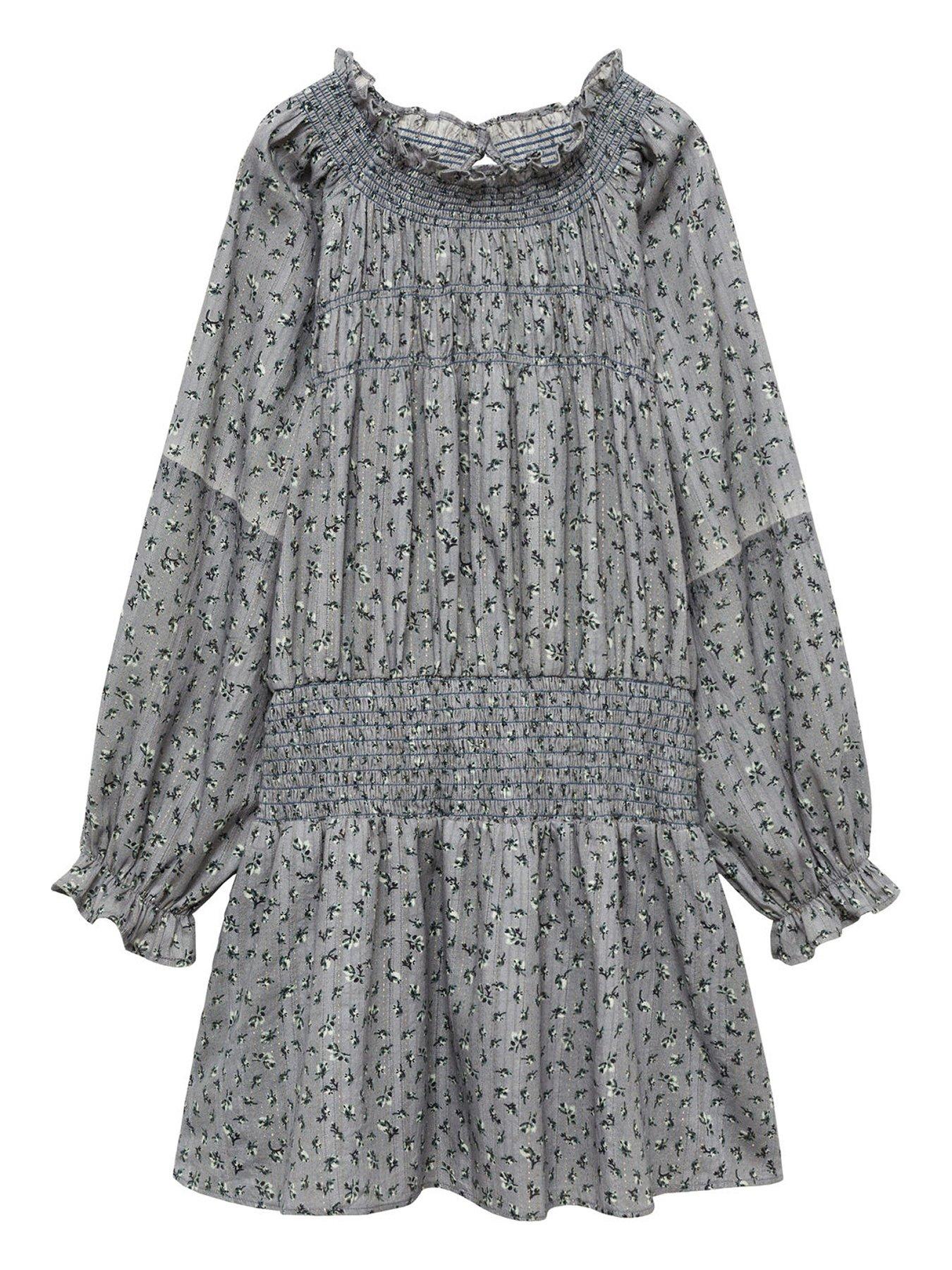 mango-girls-printed-dress-grey