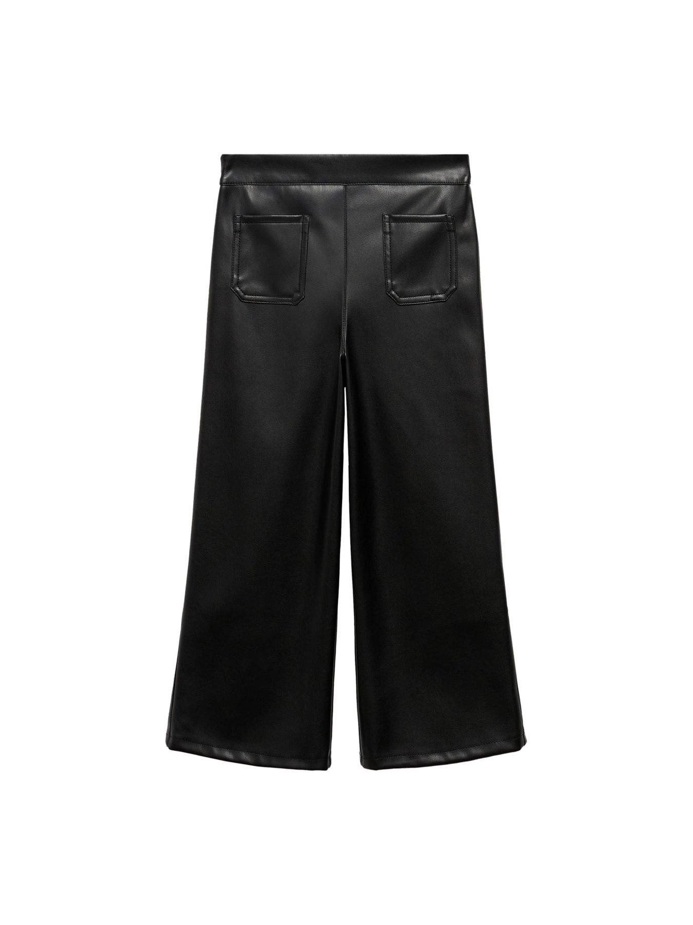 mango-girls-pu-trousers-blackstillFront