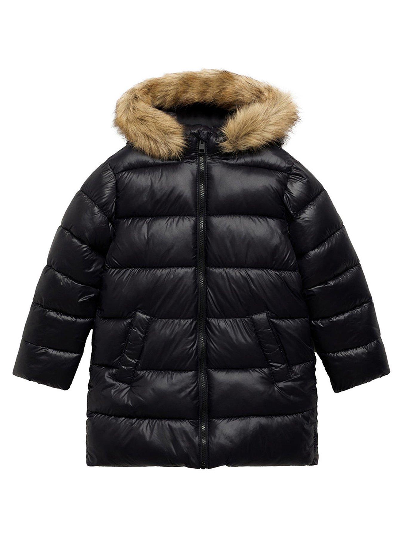 mango-girls-shine-padded-coat-black