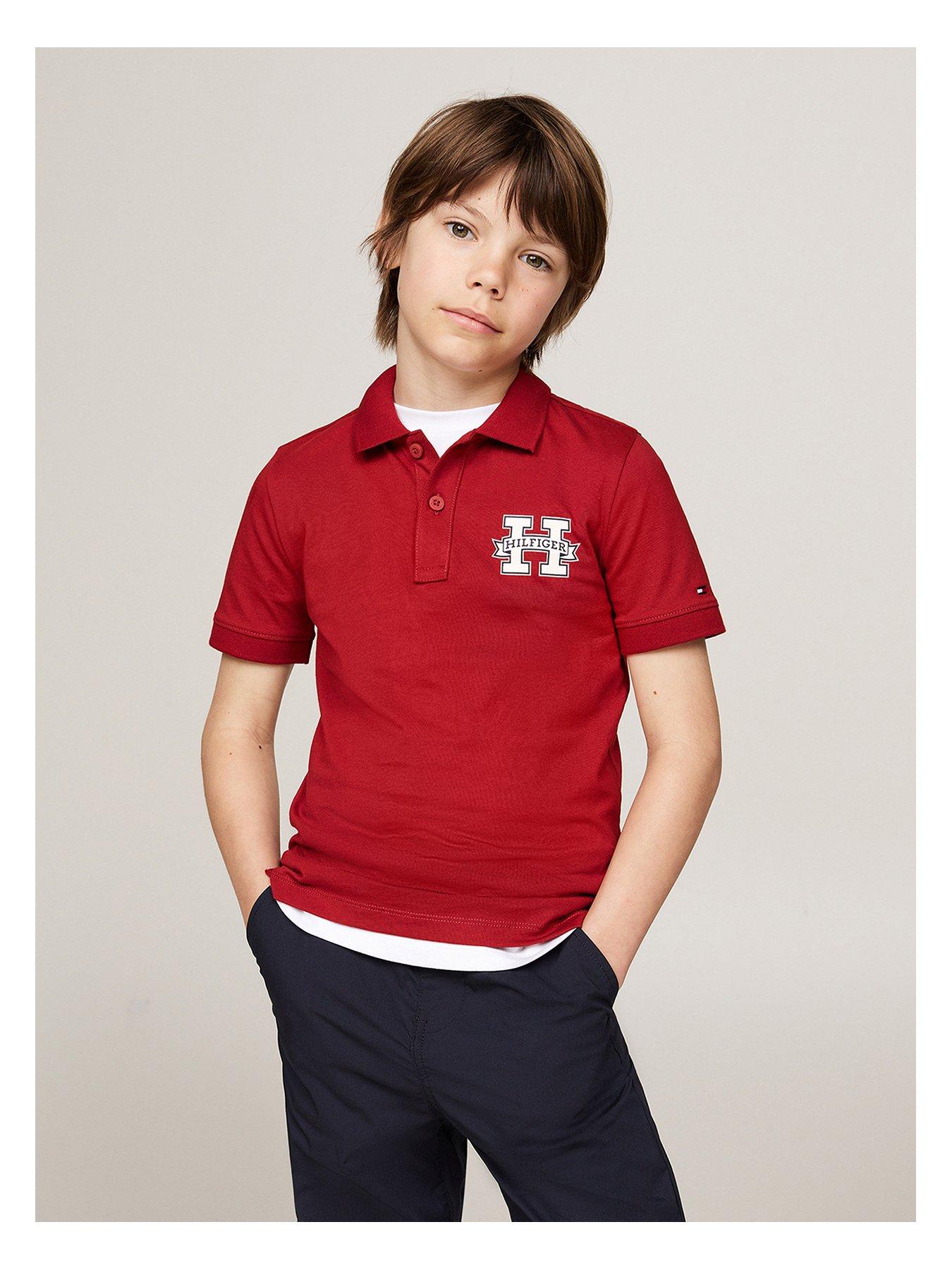 tommy-hilfiger-boys-h-regular-short-sleeve-polo-shirt-red