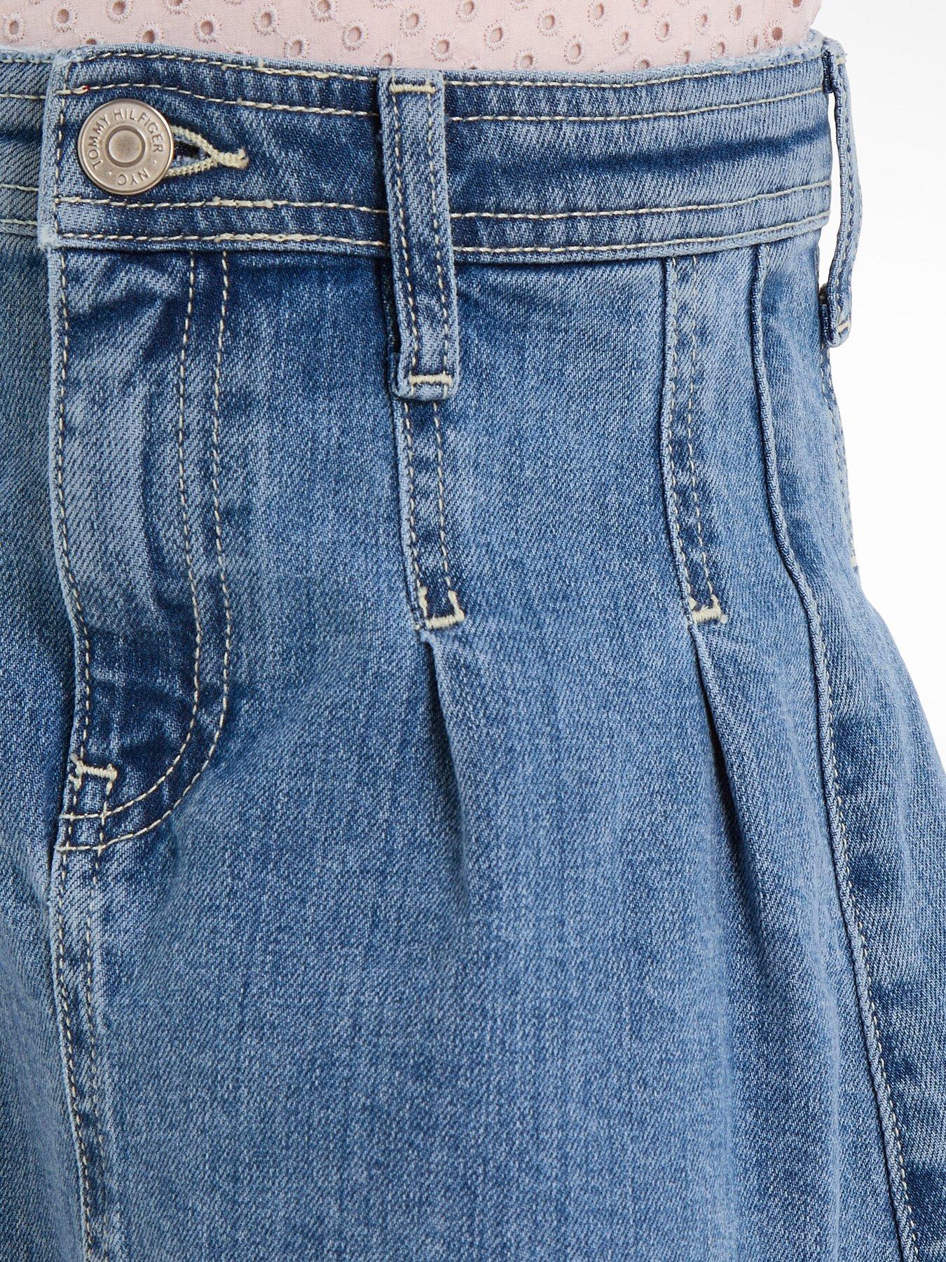 tommy-hilfiger-girls-pleated-denim-skirt-blueoutfit