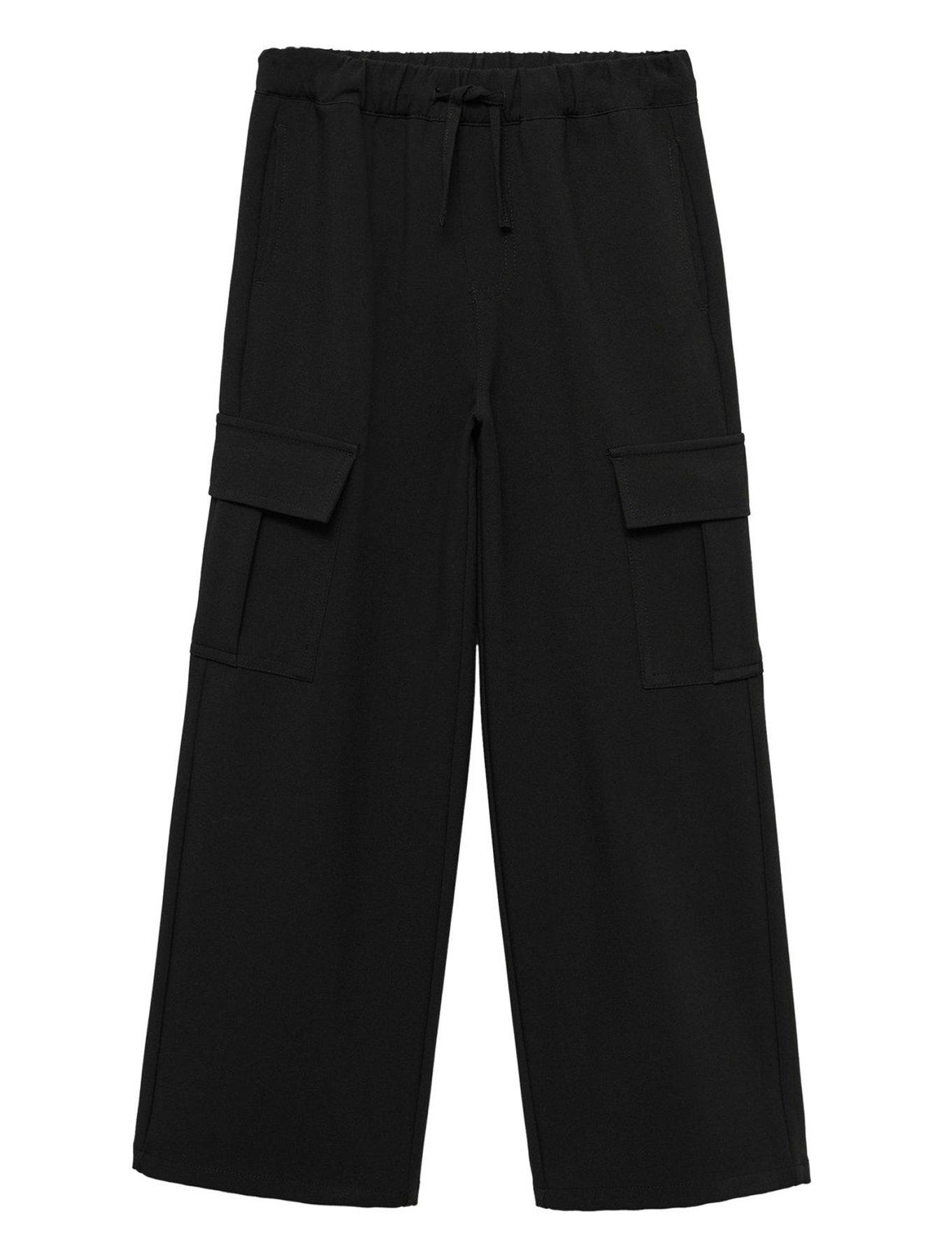 mango-girls-cargo-trousers-black