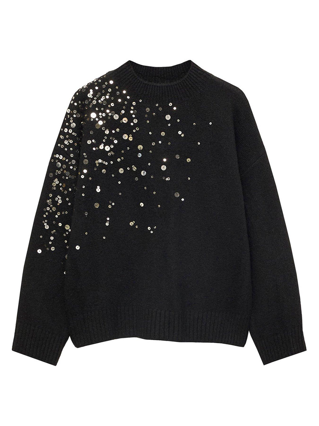 mango-girls-sequin-knitted-jumper-black