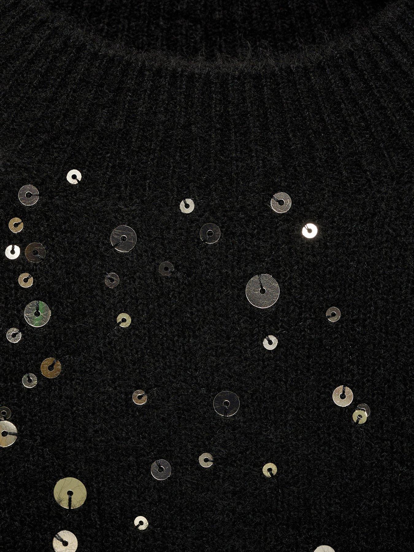 mango-girls-sequin-knitted-jumper-blackoutfit