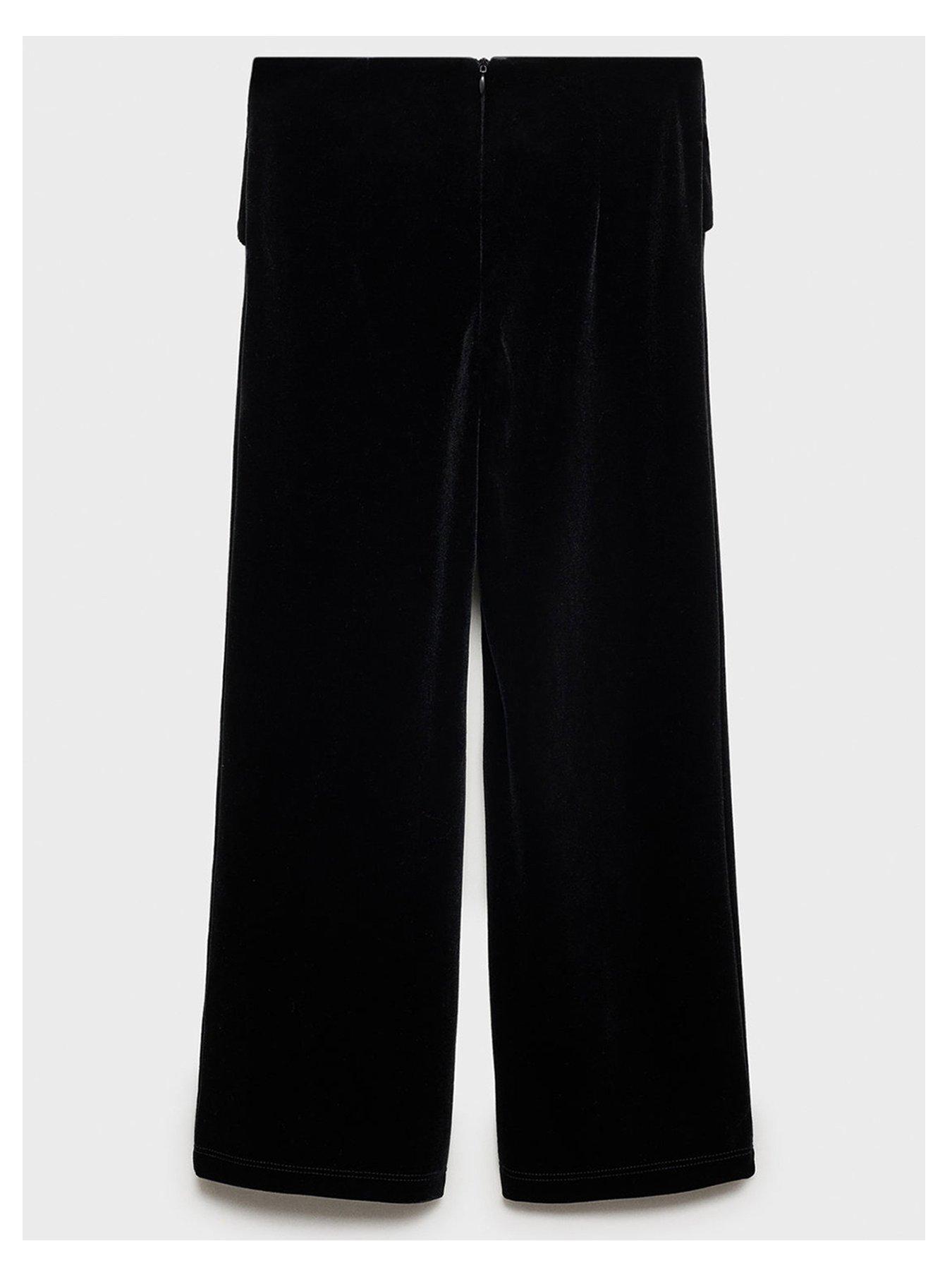 mango-girls-bow-velour-trousers-blackback