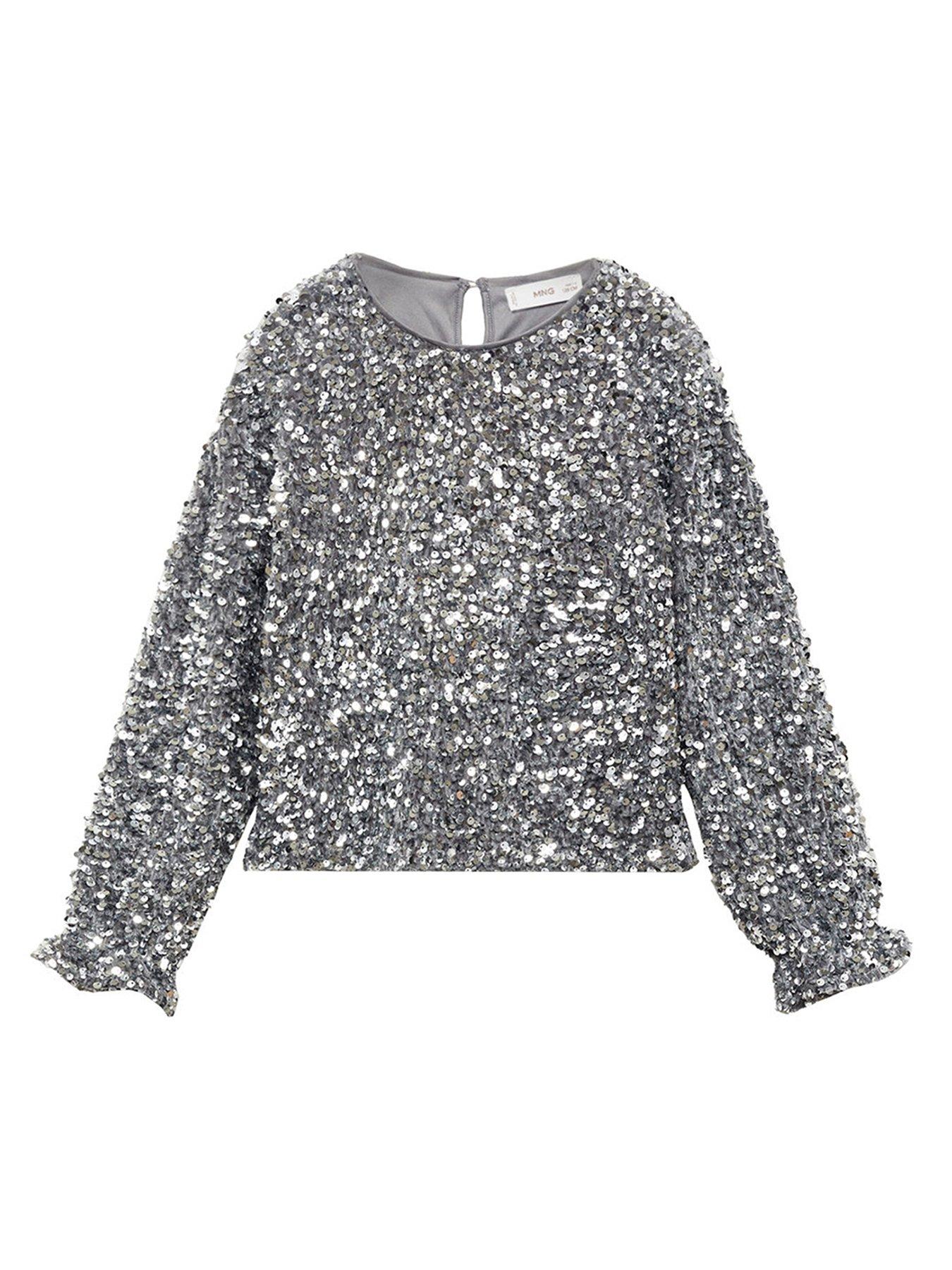 mango-girls-sequin-long-sleeve-top-silver