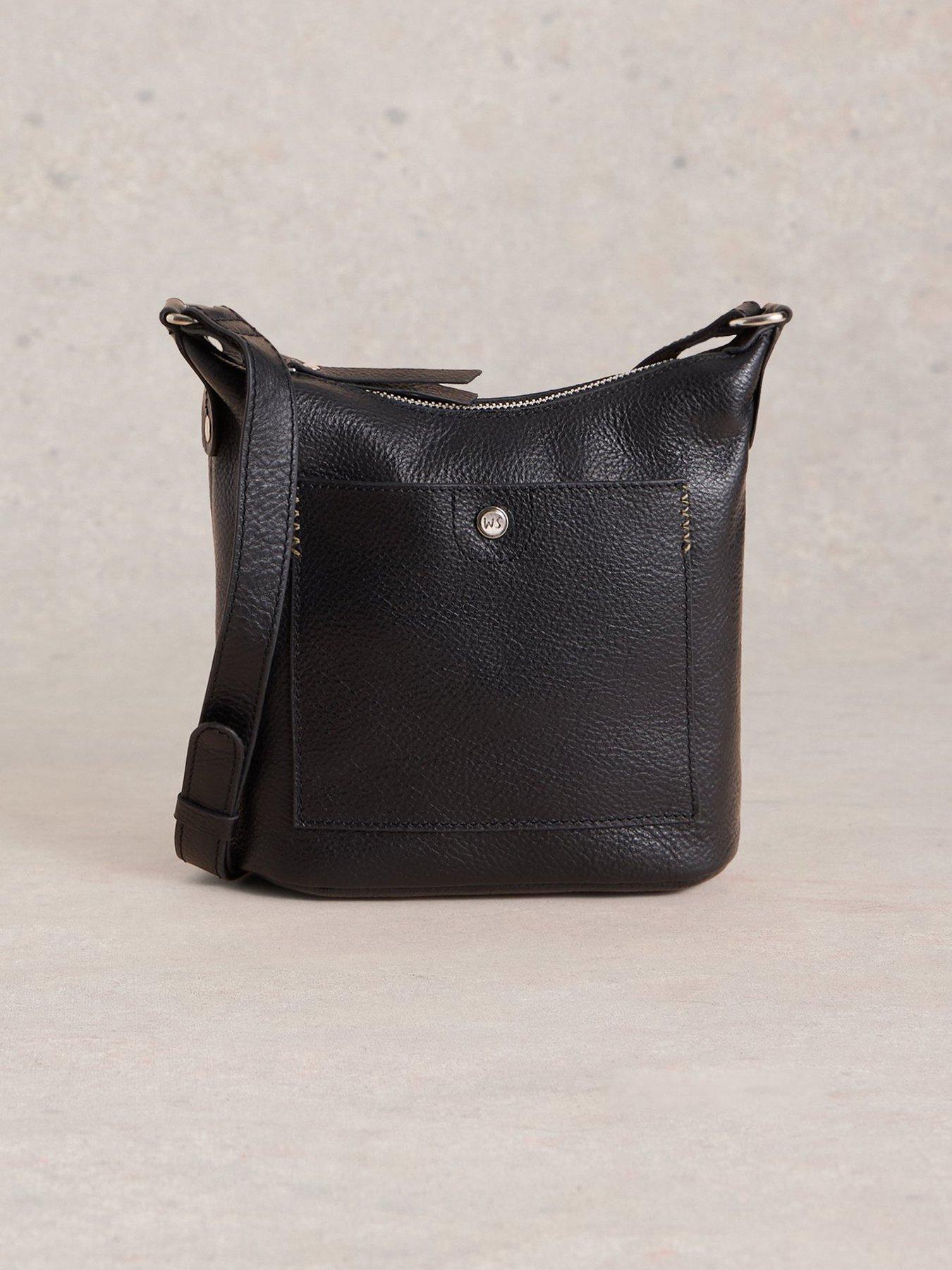 White Stuff Mini Fern Leather Crossbody Bag - Black