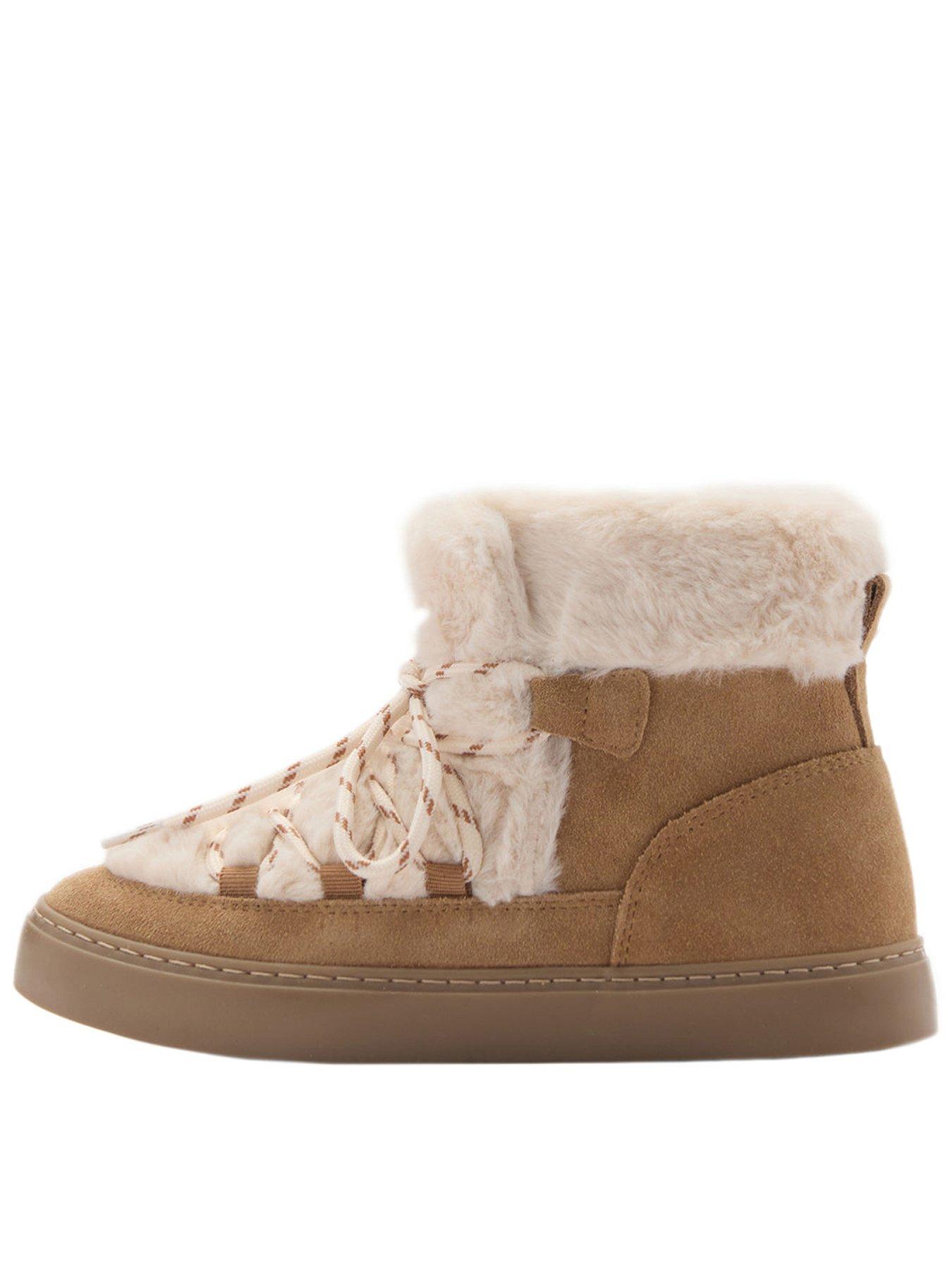 mango-girls-faux-fur-ankle-boots-brown