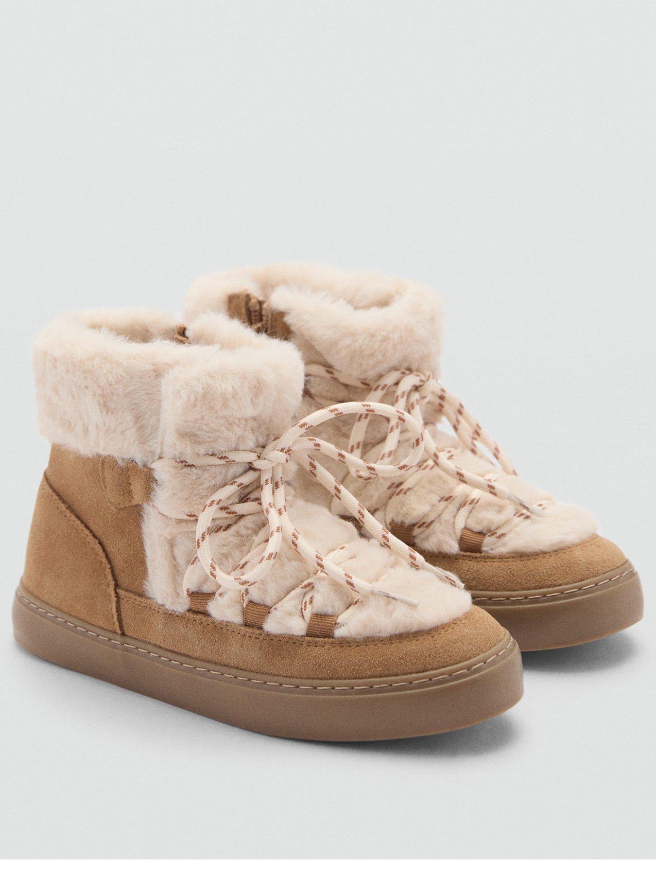 mango-girls-faux-fur-ankle-boots-brownstillFront