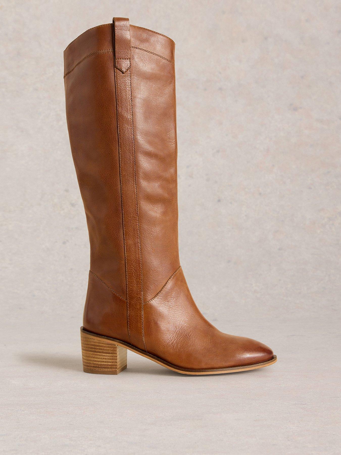 White Stuff Izzy Leather Knee High Boot - Brown