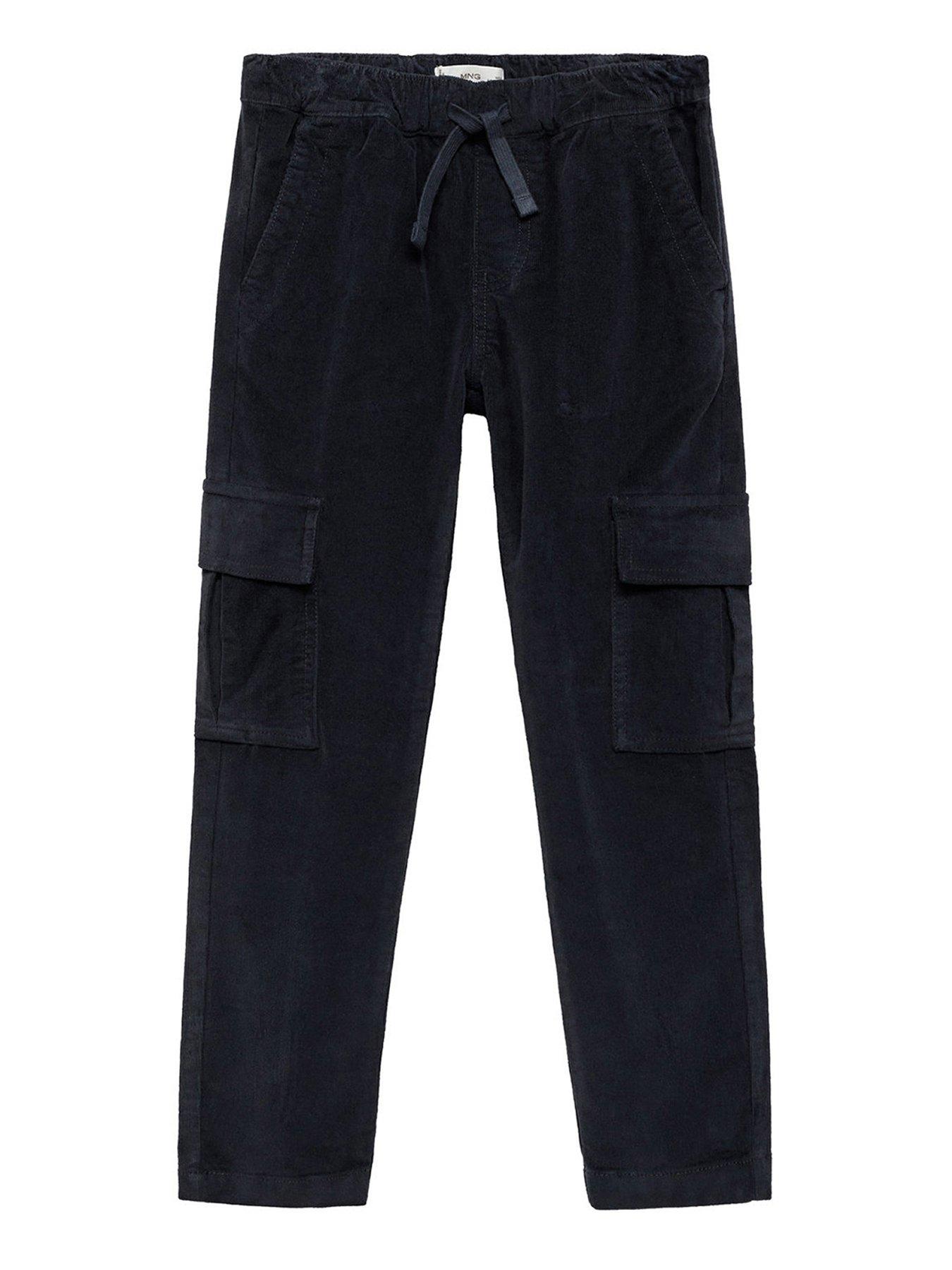 mango-boys-cord-cargo-trousers-dark-grey