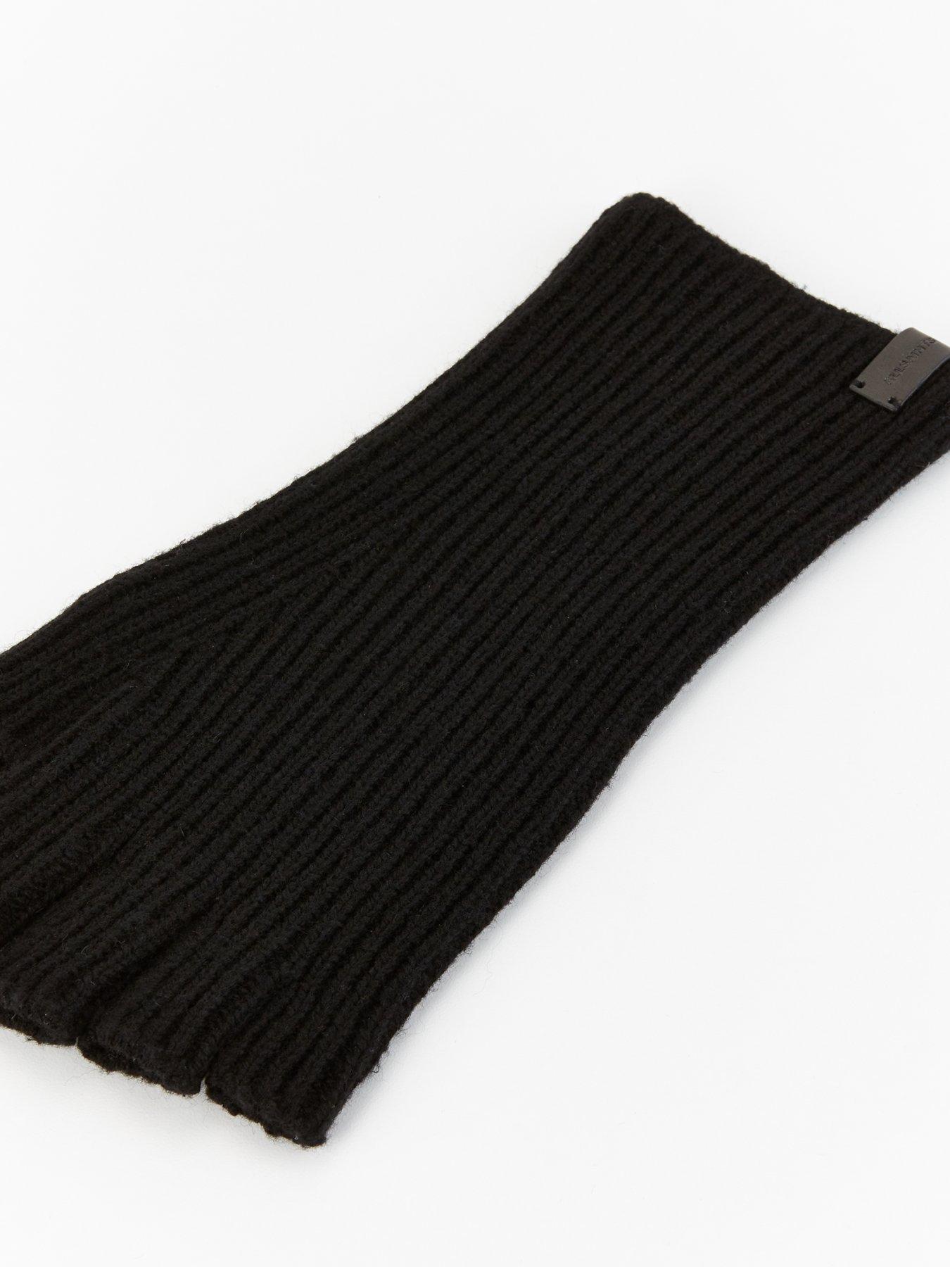 Image 3 of 3 of AllSaints Allsaints Fingerless Knitted Gloves - Black