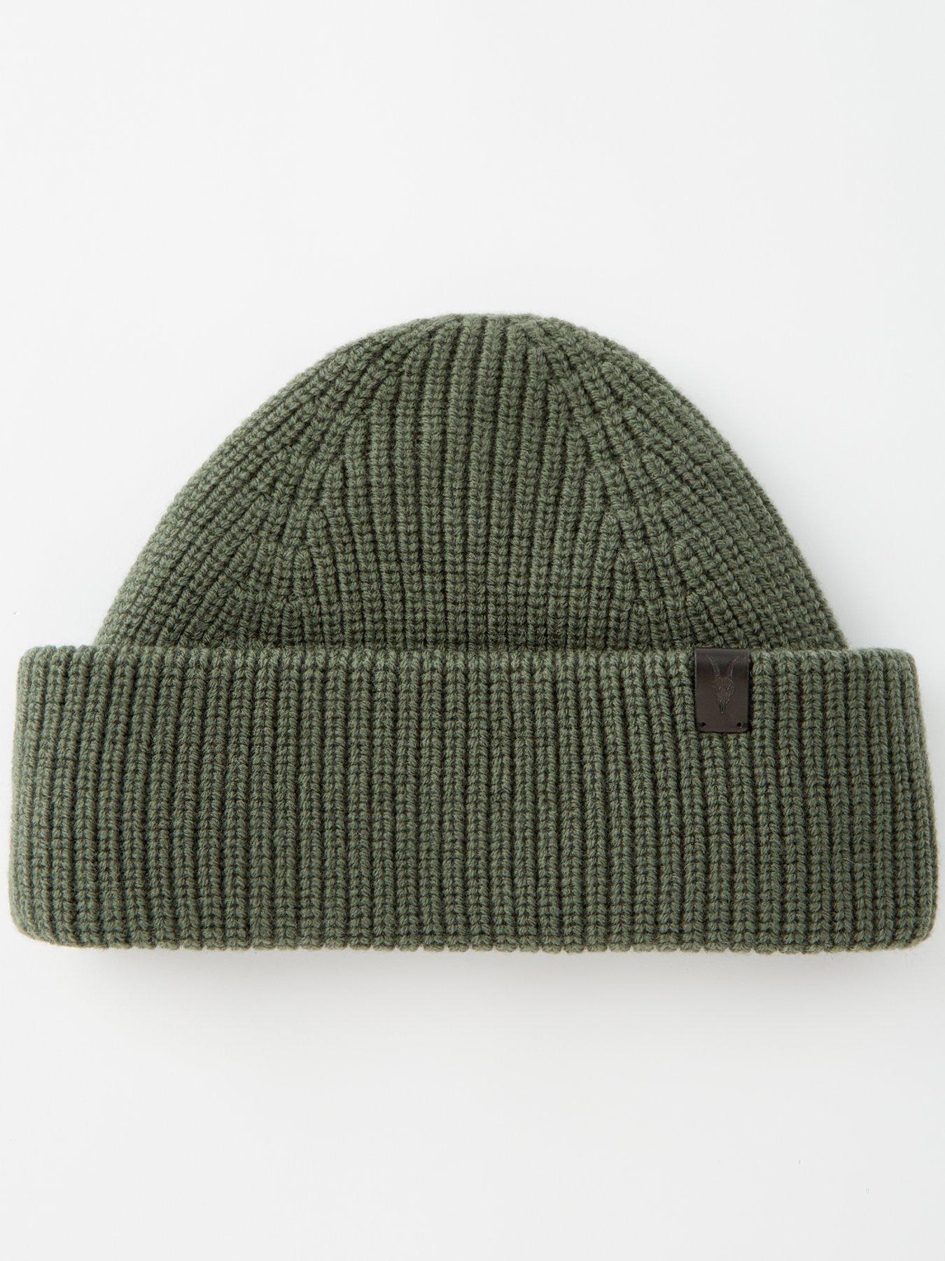 Image 1 of 3 of AllSaints Allsaints Merino Beanie Hat - Green