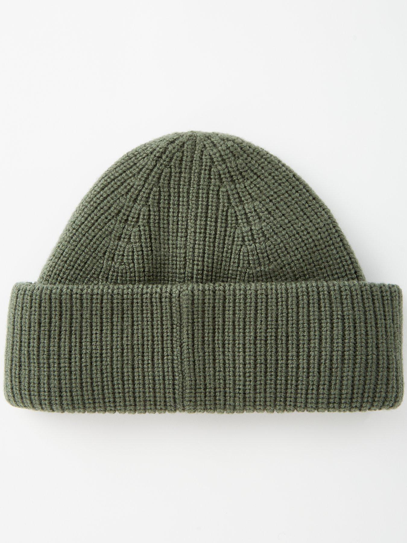 allsaints-merino-beanie-hat-greenstillFront