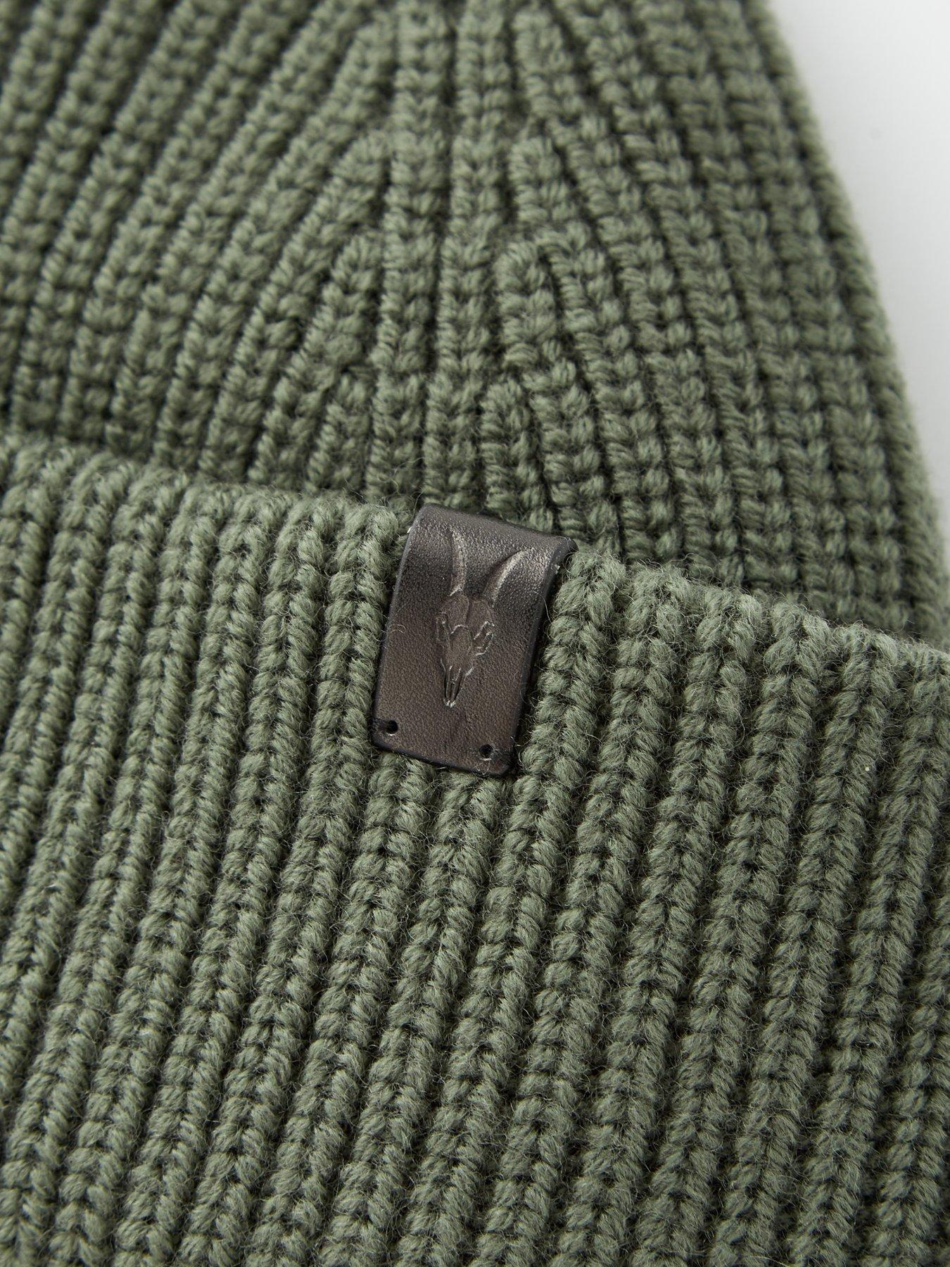 Image 3 of 3 of AllSaints Allsaints Merino Beanie Hat - Green