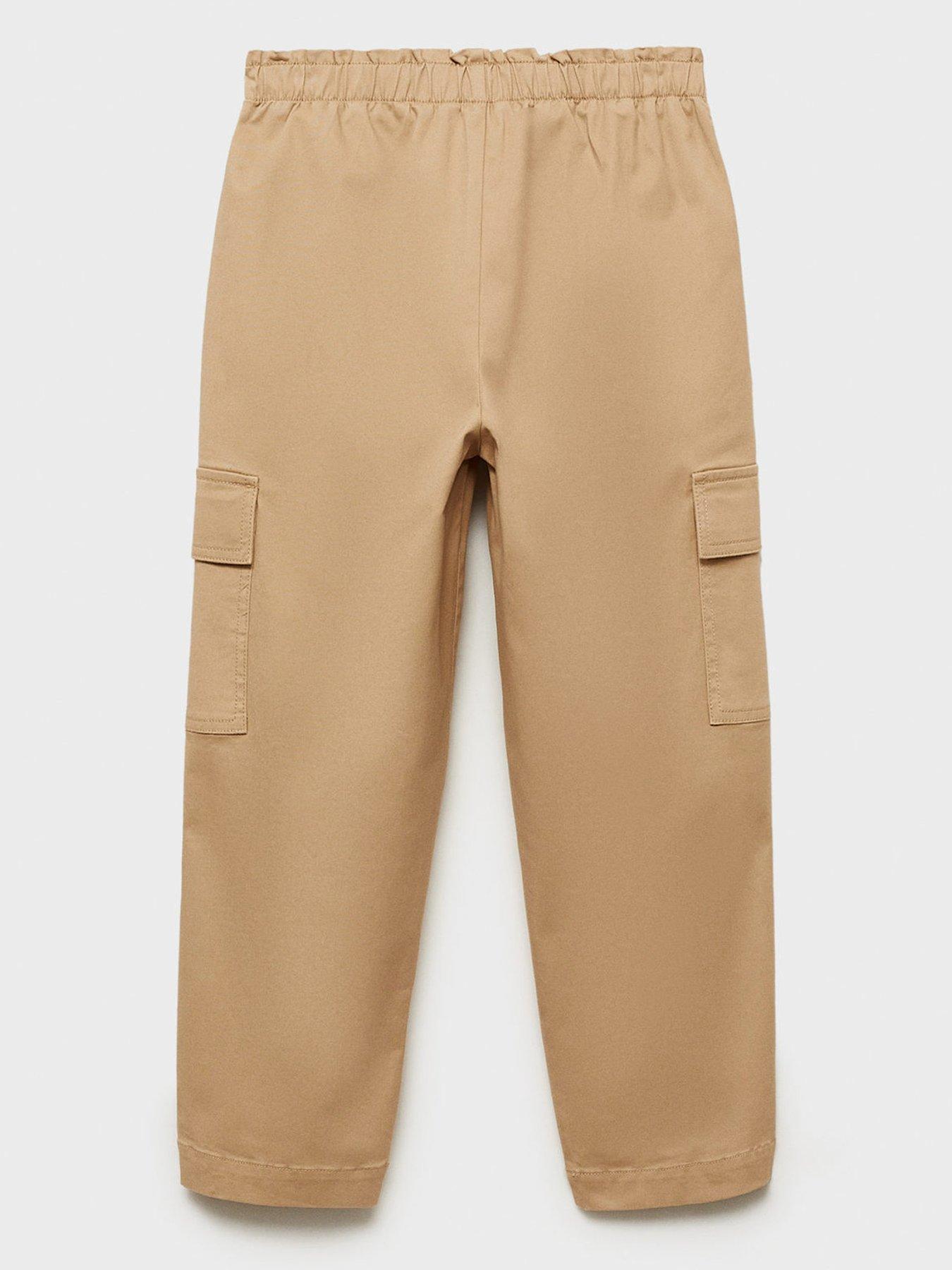 mango-girls-pleated-cargo-trousers-brownback