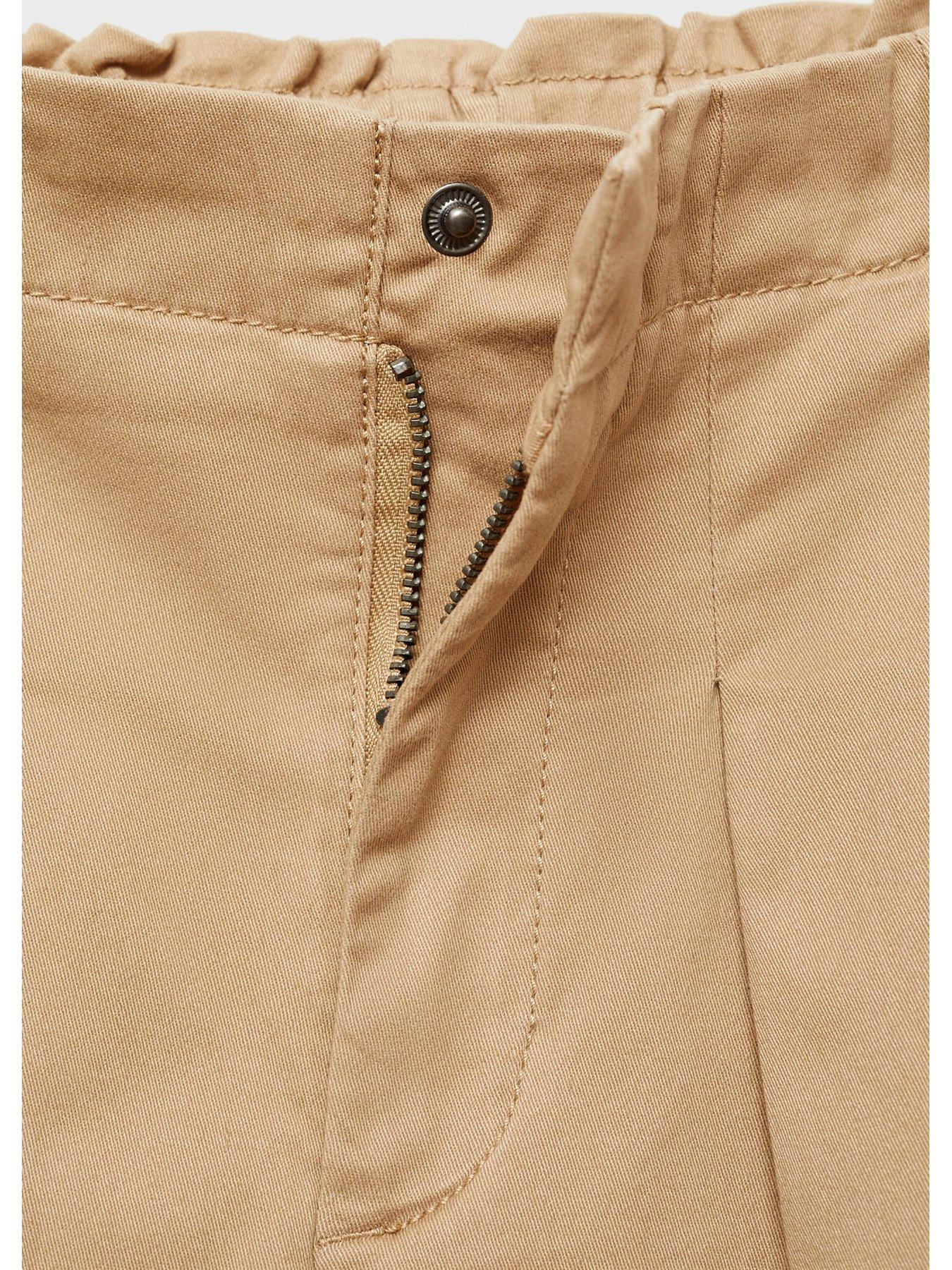 mango-girls-pleated-cargo-trousers-brownoutfit