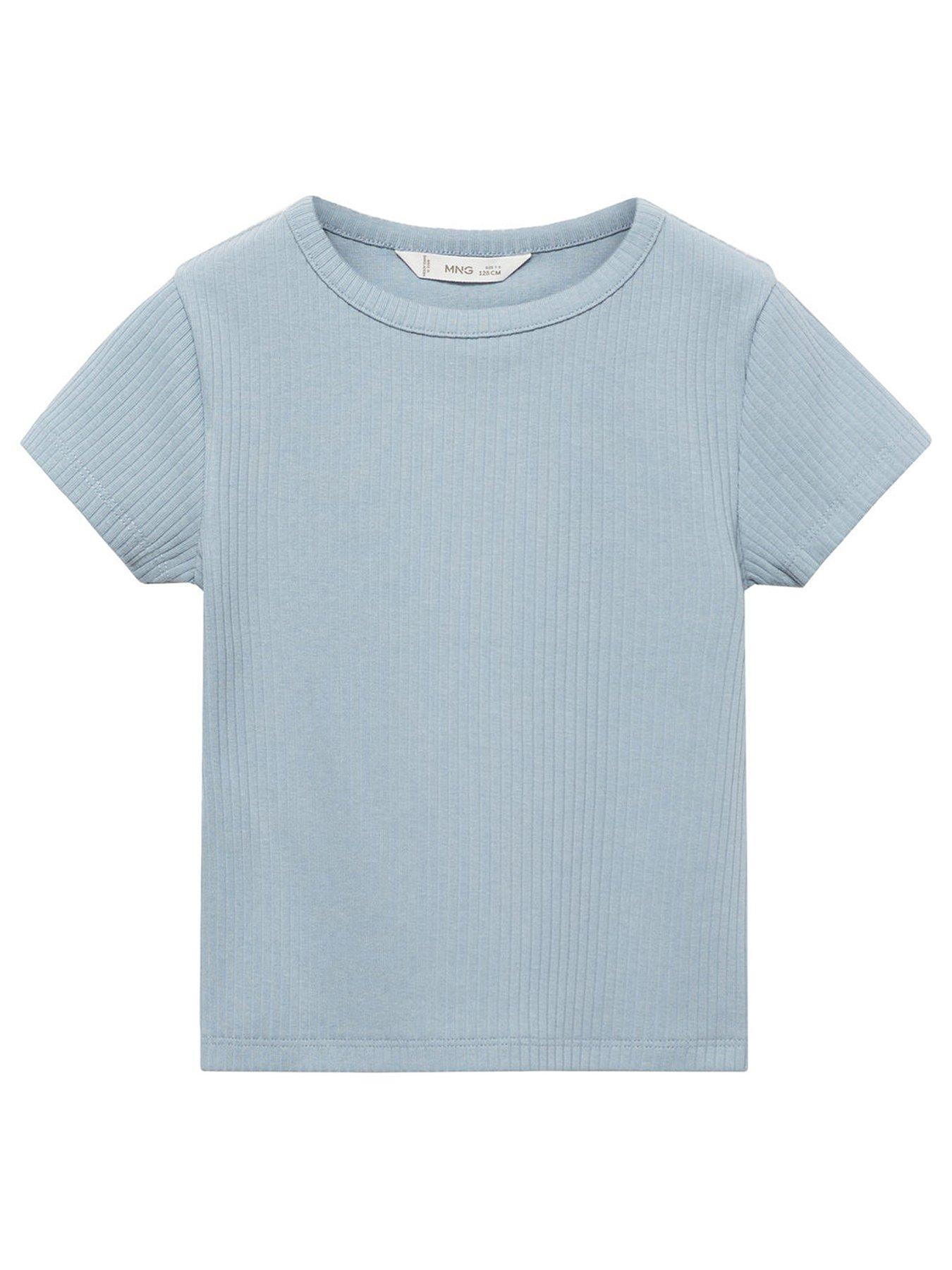 mango-girls-ribbed-short-sleeve-t-shirt-light-blue