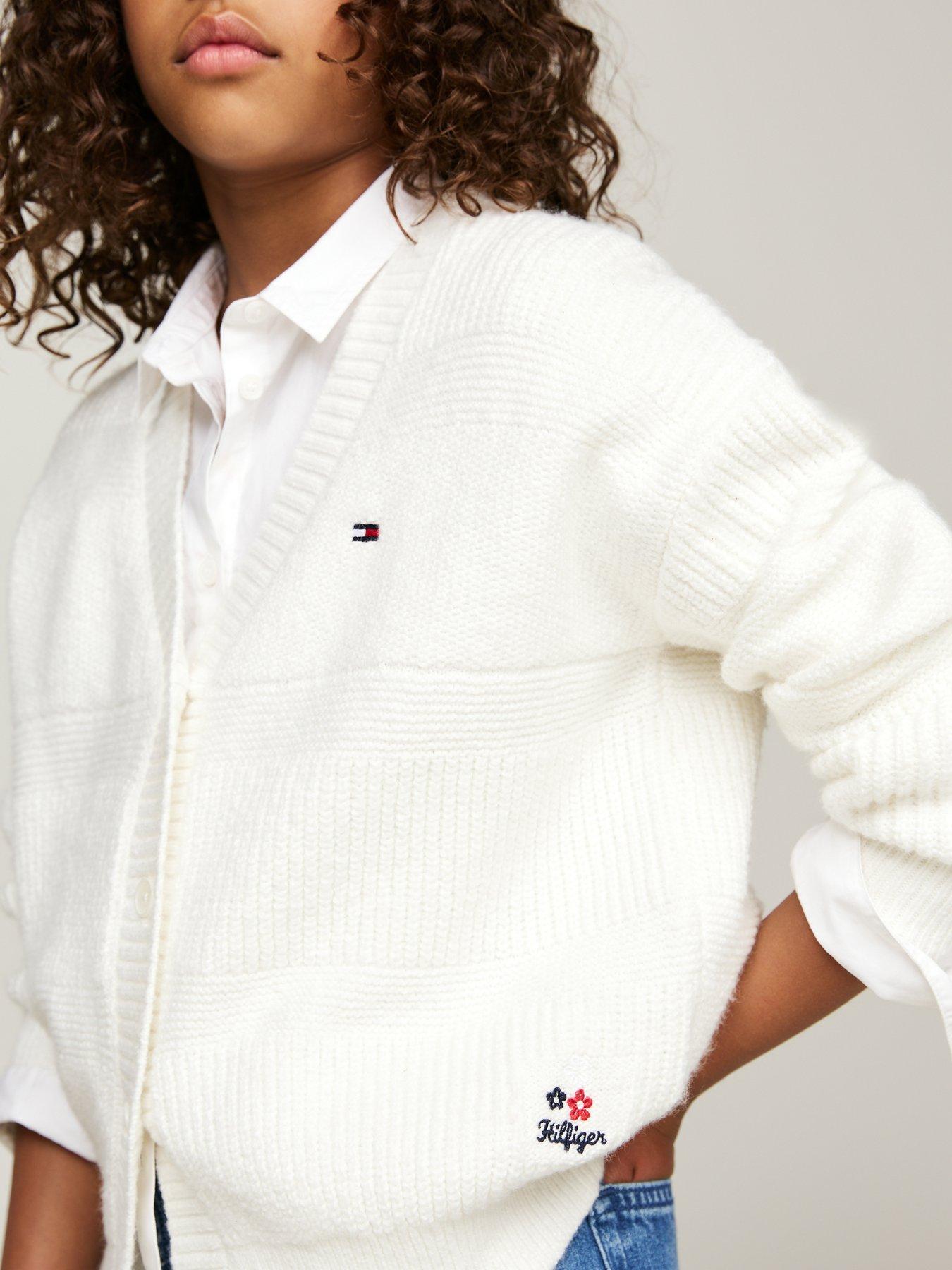 tommy-hilfiger-girls-mix-textured-cardigan-creamoutfit