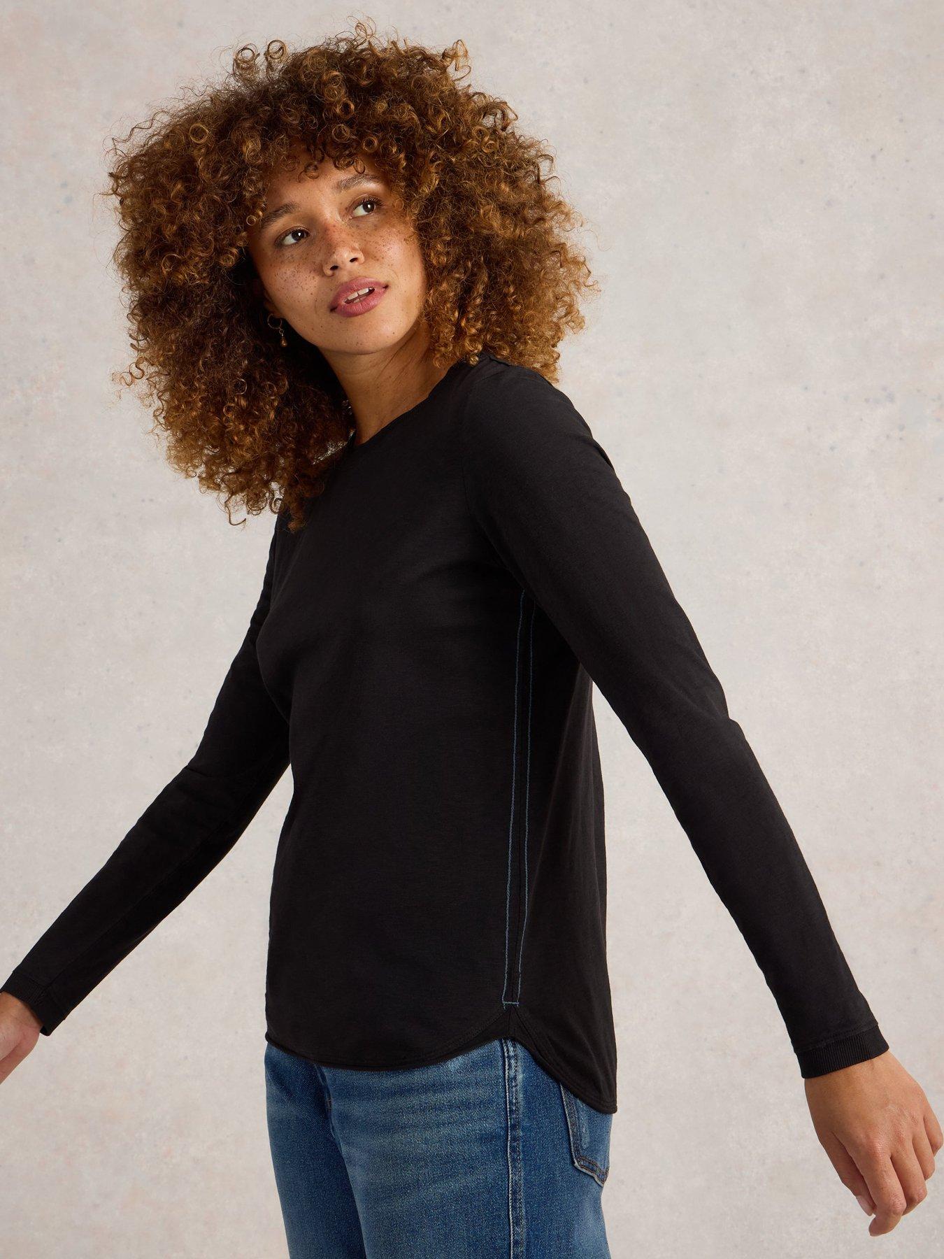 Image 4 of 6 of White Stuff Clara Crew Neck T-Shirt - Black