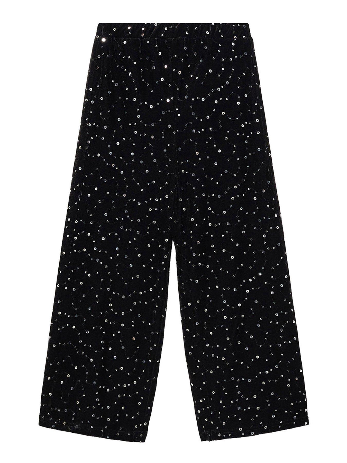 mango-girls-sequin-velour-trousers-black