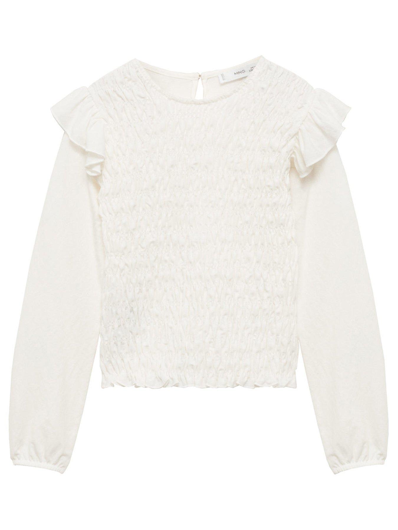 mango-girls-long-sleeve-textured-t-shirt-with-frill-detail-light-cream