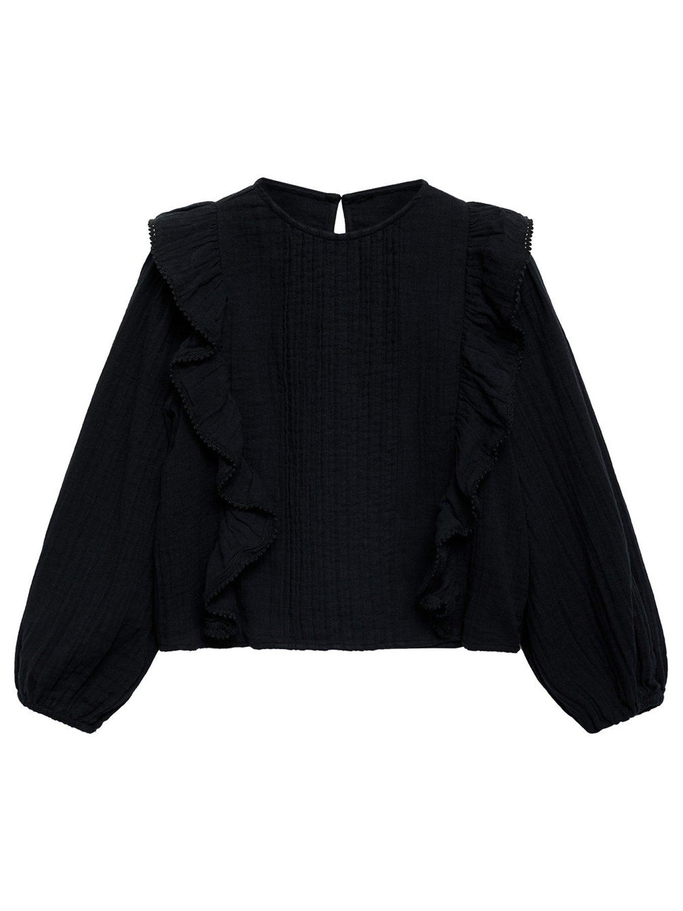 mango-girls-long-sleeve-frill-blouse-black