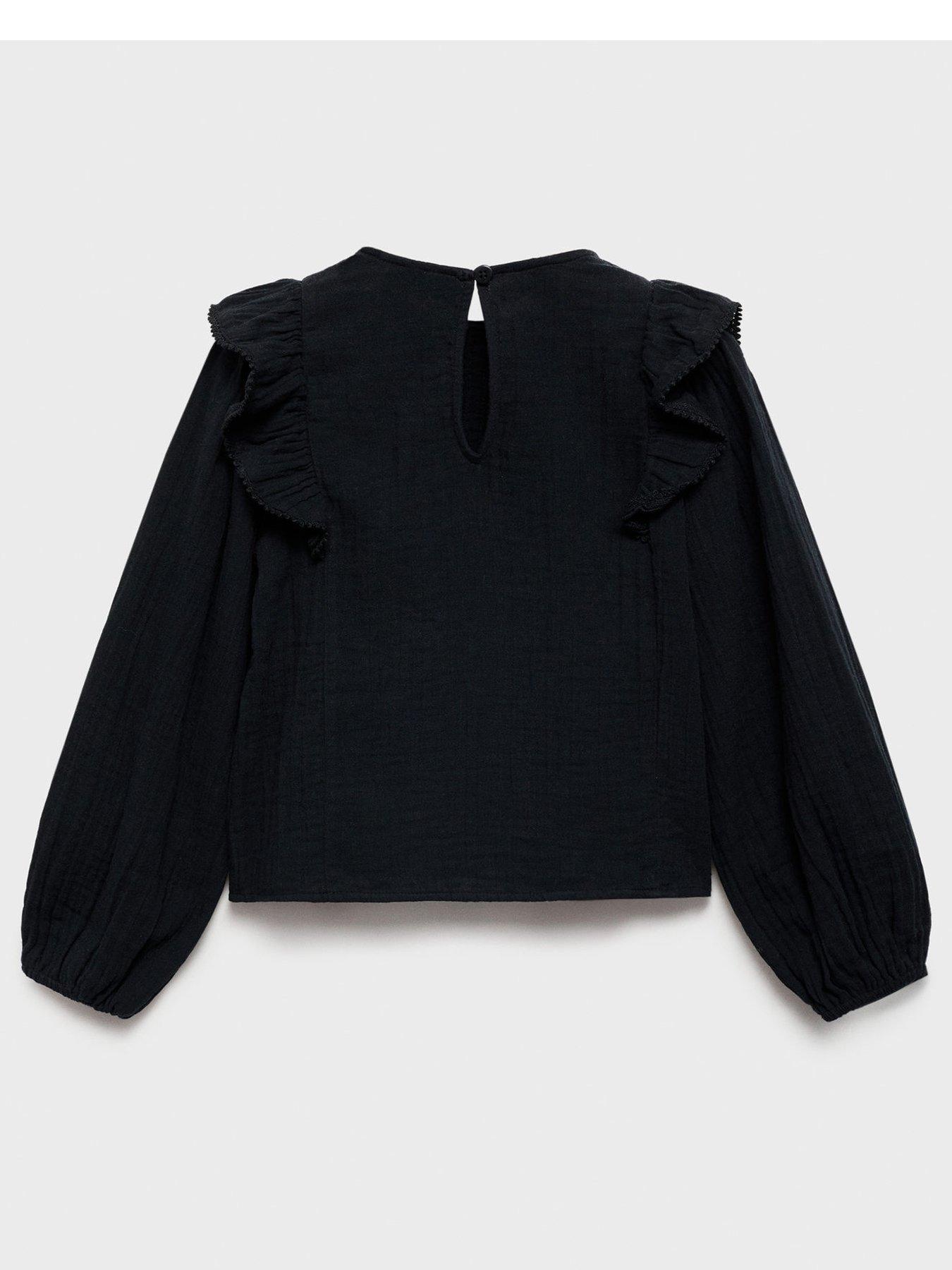 mango-girls-long-sleeve-frill-blouse-blackback